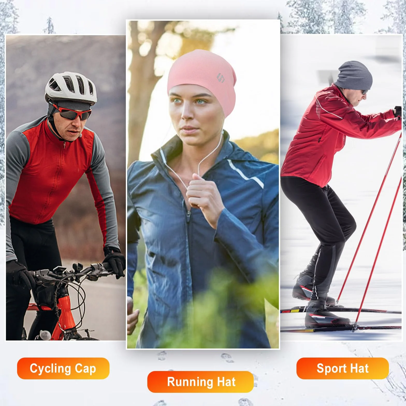 HASAGEI Zimowa czapka do biegania czapka z czaszką czapka beanie czapka kask termiczny