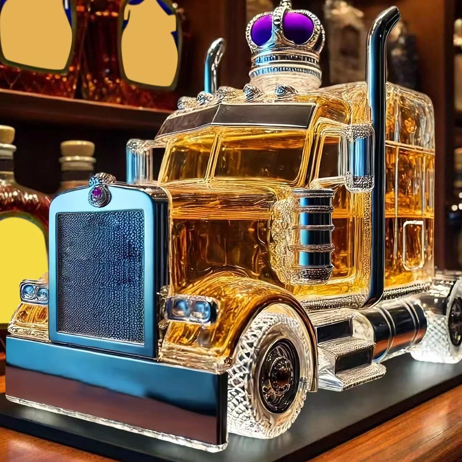 Butelka Whisky Na Pół Ciężarówek, Butelki Whisky W Kształcie Samochodu, Szklana Butelka Z Alkoholem Z Czapką, Fajny Prezent Kierowcy Ciężarówki, Zabawny Wystrój Baru Domowego, Wyjątkowe Urodziny Dl A