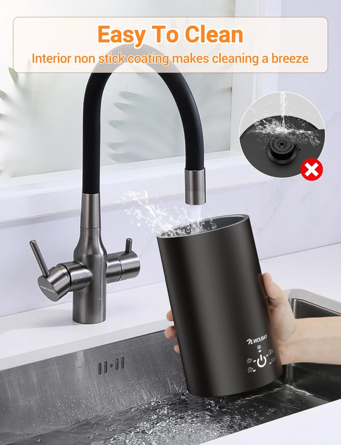 Elektryczny spieniacz do mleka 5w1 600W 350ml, powłoka nieprzywierająca