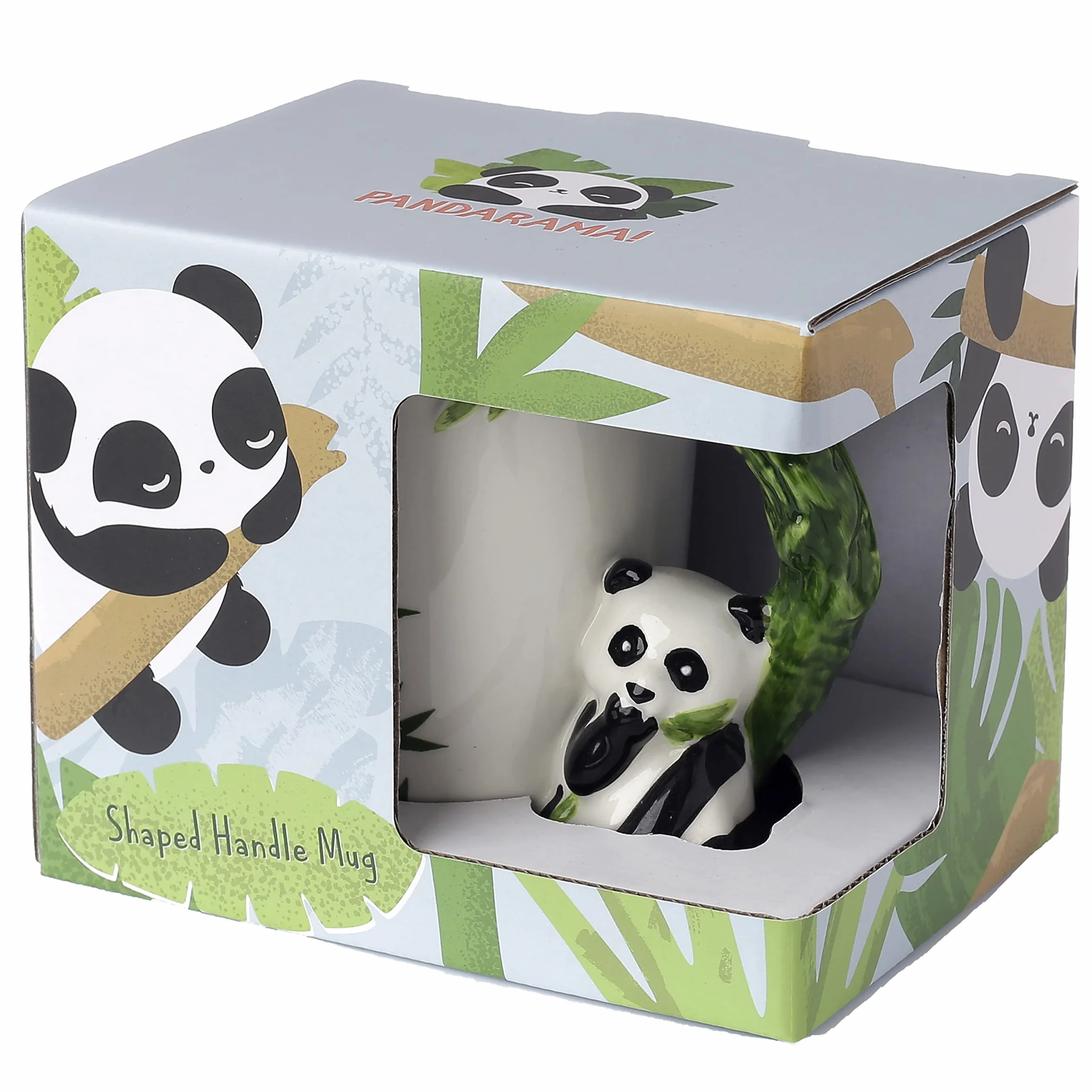 Puckator Panda ceramiczny kubek z bambusową kalkomanią uchwyt do herbaty kawy