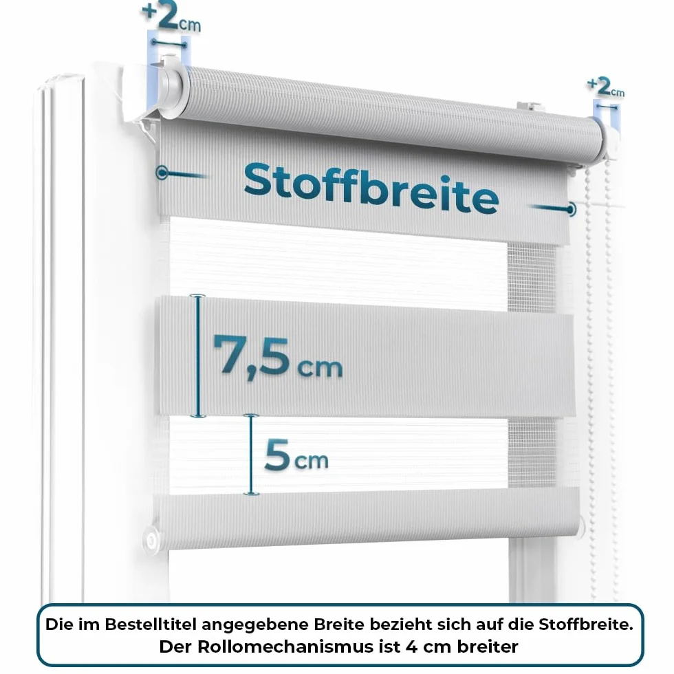 Rolety okienne dzień noc kawa z mlekiem 35 x 150 cm bezinwazyjne bez wiercenia