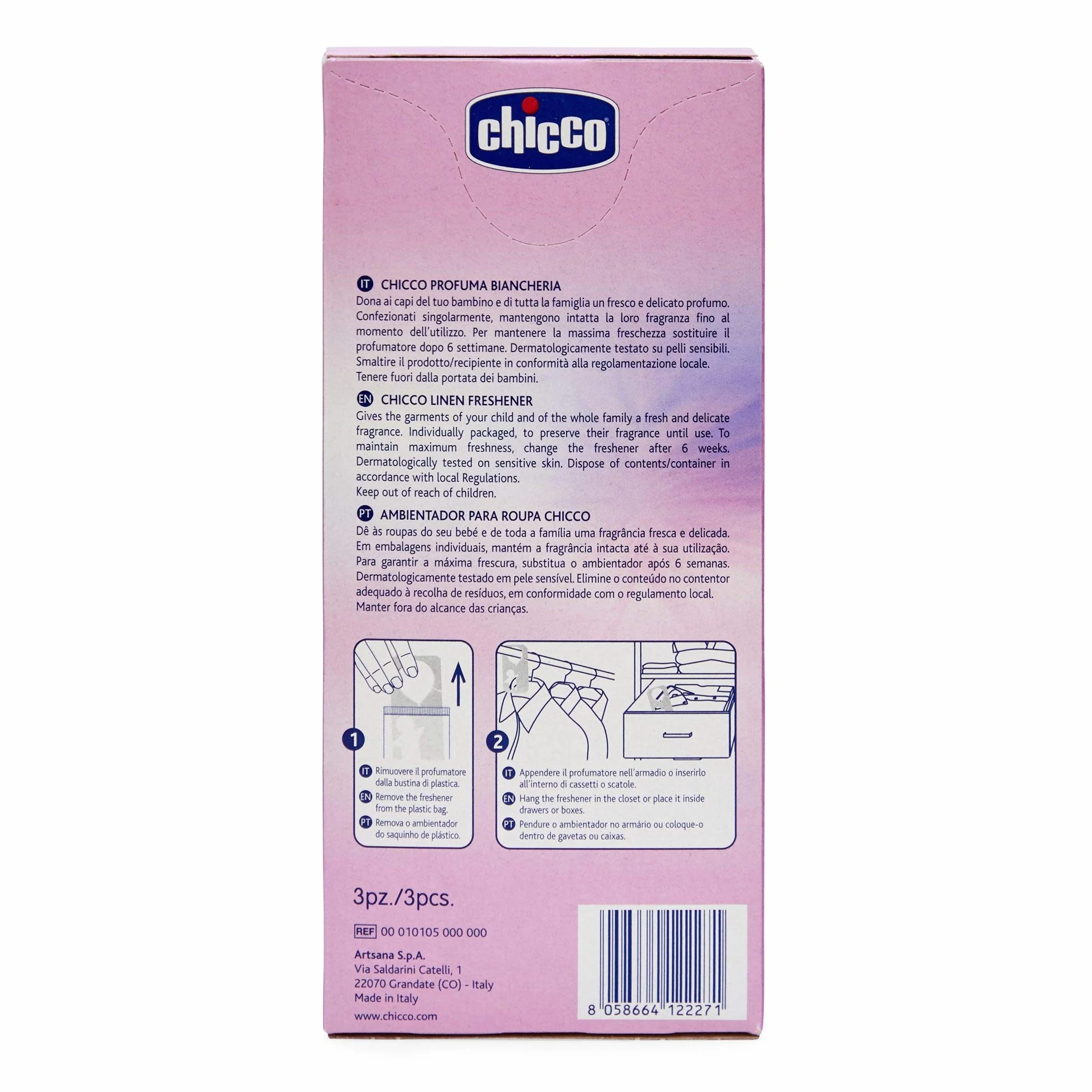 Chicco Perfumy pościel Świeży delikatny zapach 3 sztuki
