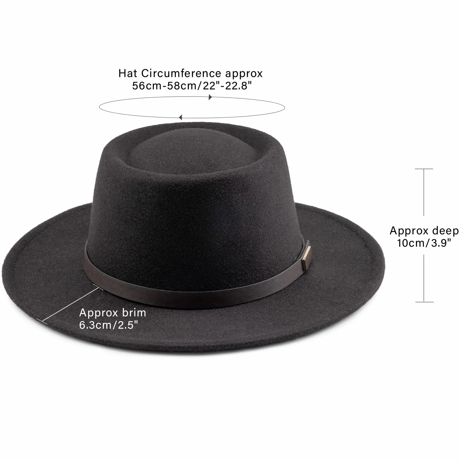DRESHOW Kapelusz z Szerokim Rondem Fedora dla Kobiet Zapięcie na Pasek Retro Panama Floppy Hat