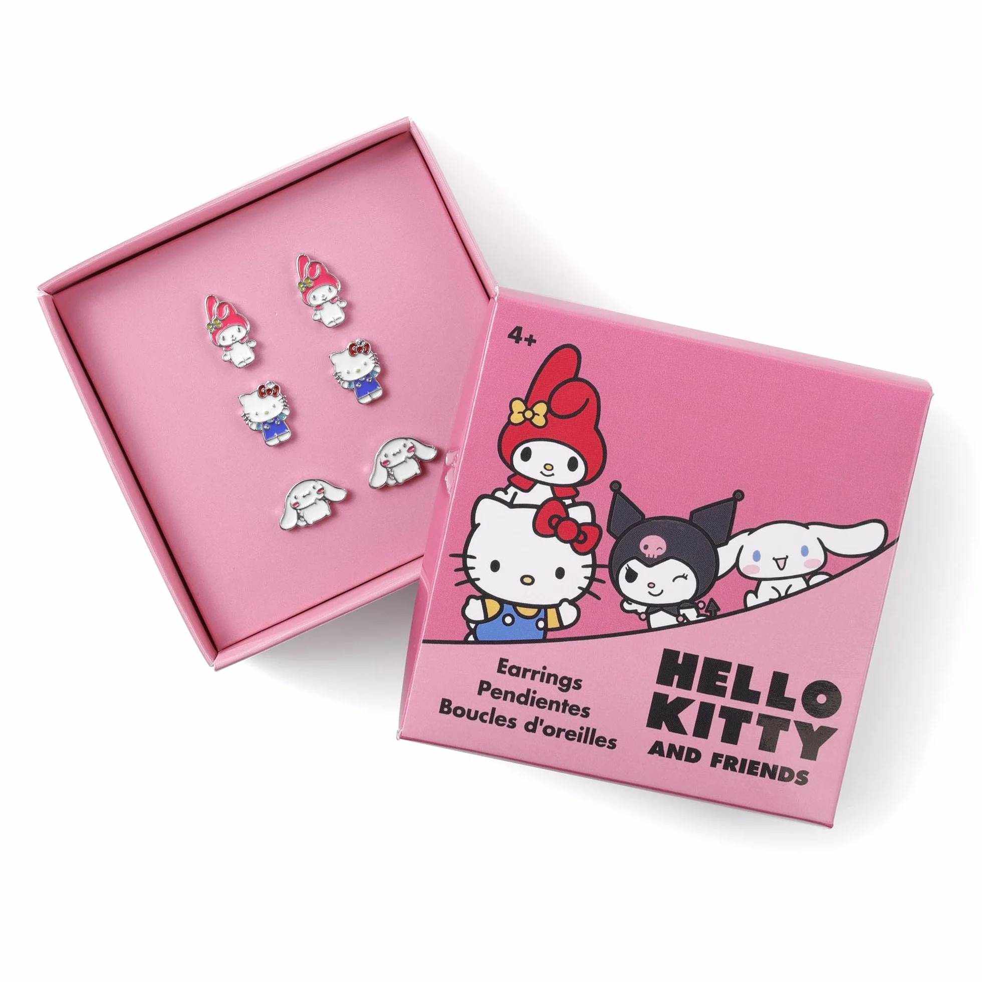 Hello Kitty Girls Mieszaj i dopasowuj różne kolczyki na sztyfcie, Jeden rozmiar, Metal, Bez kamieni szlachetnych