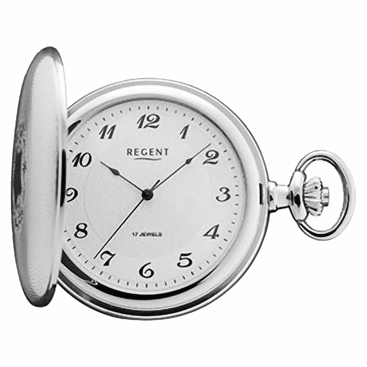 REGENT Savonnette męski zegarek kieszonkowy 50 mm mechaniczny ręczny nakręcany cyfry arabskie