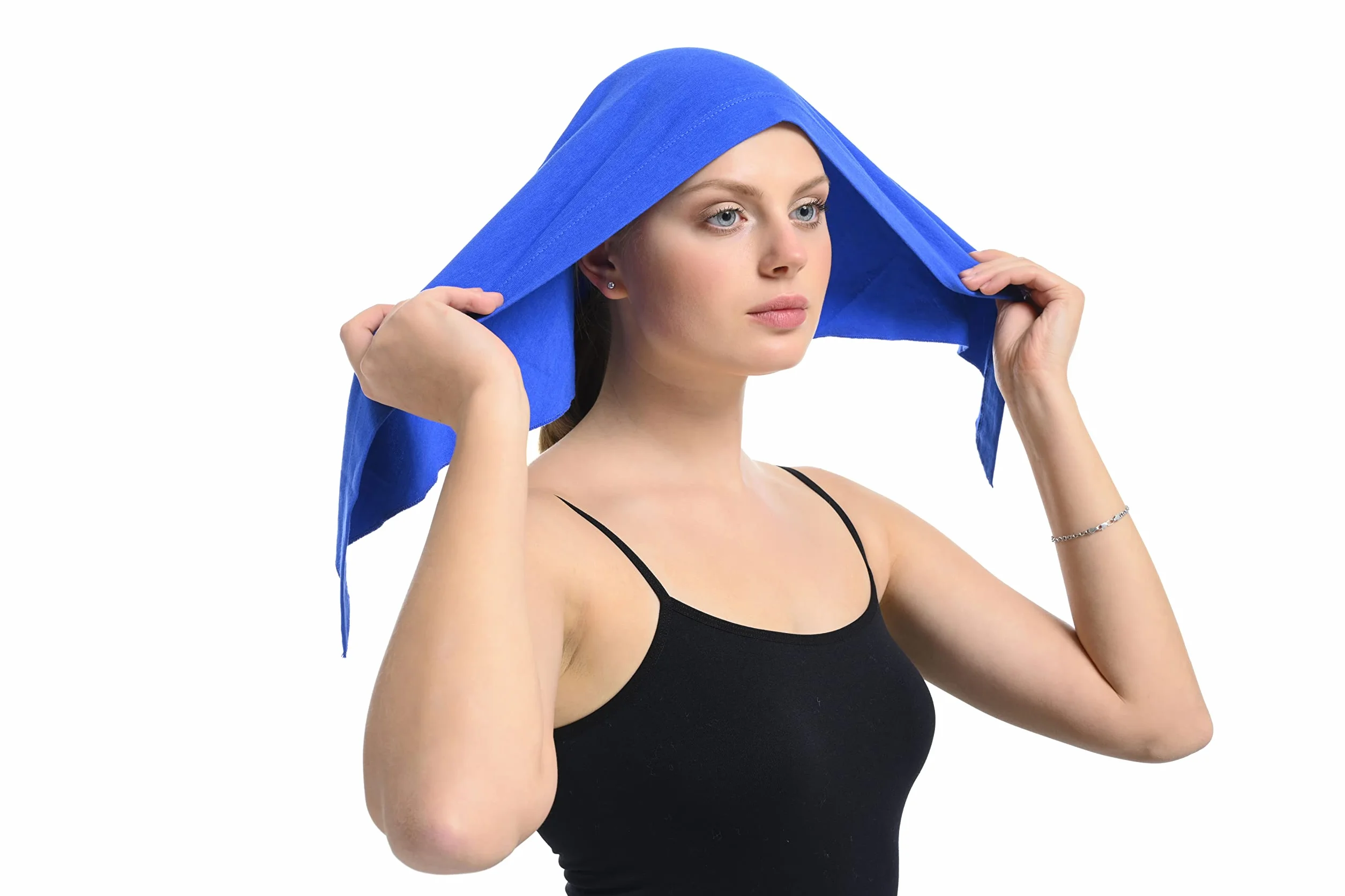 Bambus i bawełna unisex bandana, chemioterapia, bandana na wypadanie włosów, Niebieski Indigo, Rozmiar uniwersalny