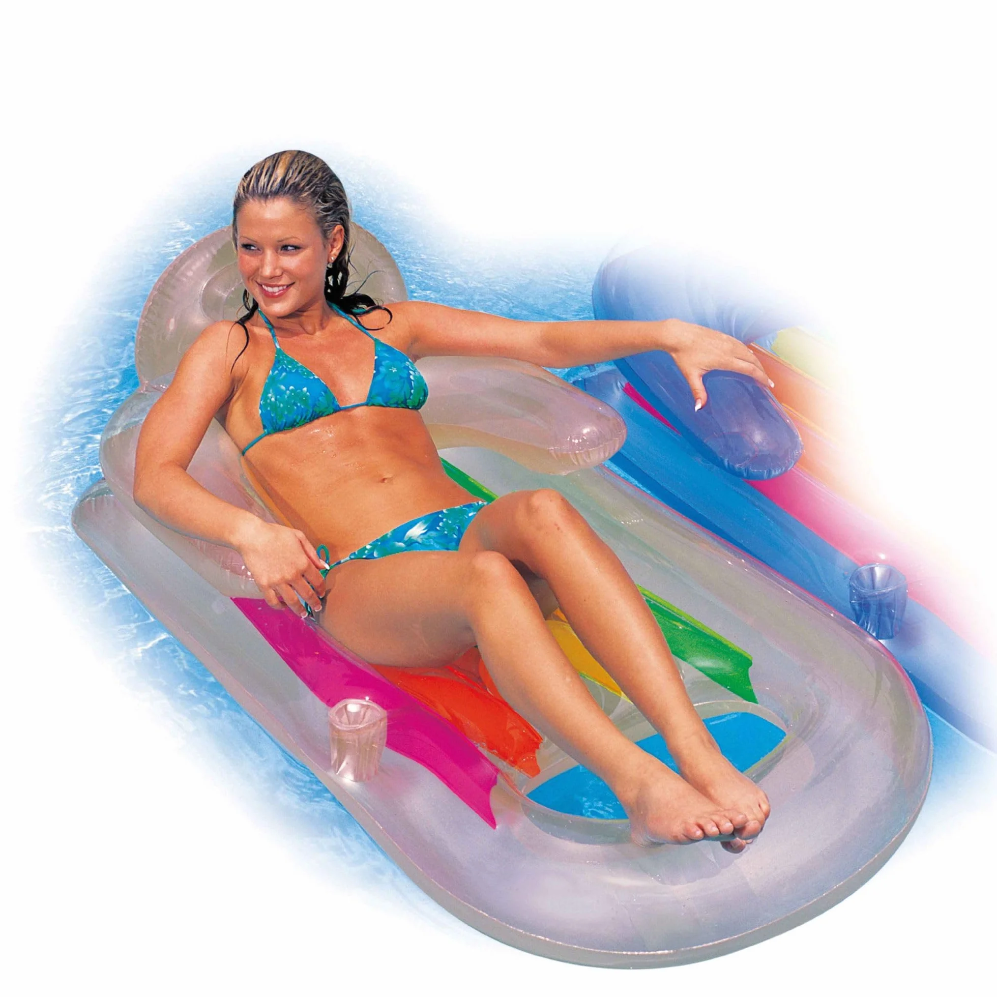 Intex 58802 materac dmuchany fotel 160 x 85 cm biały jasnoniebieski