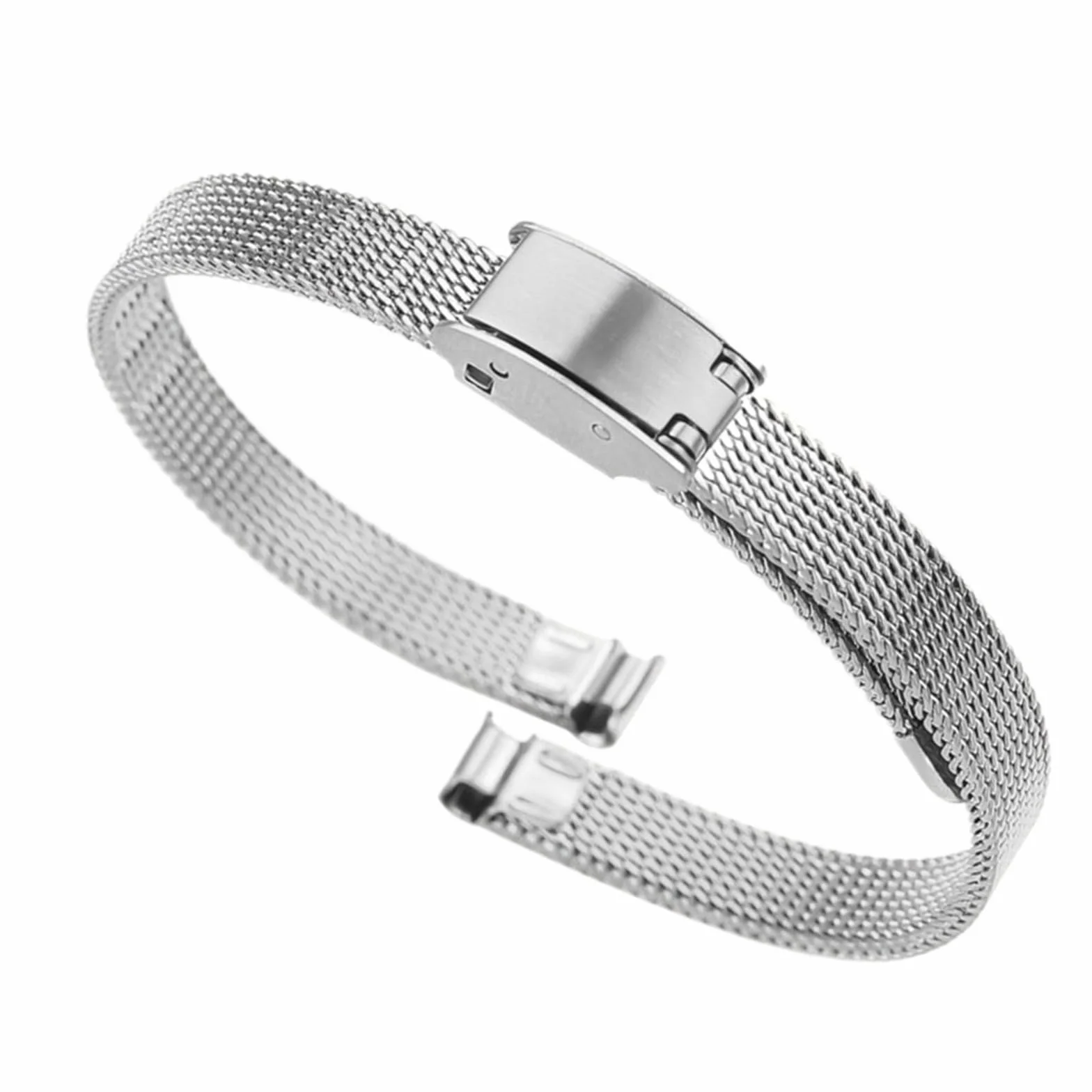 Pasek do zegarka 6 mm, 8 mm, 10 mm, 12 mm, mały, metalowy, pleciony, damski, pasek do zegarka