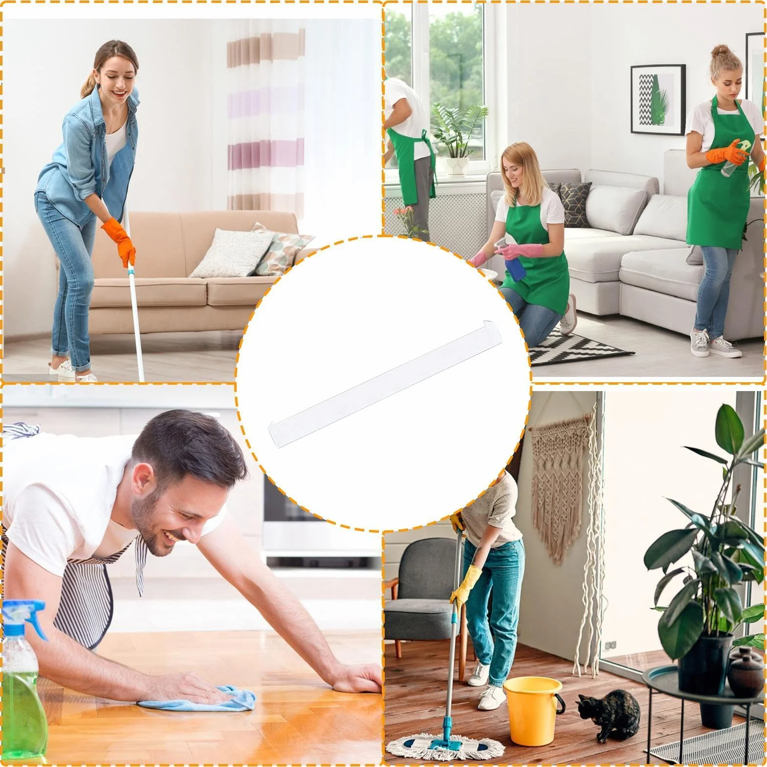 Silicone Broom, Magic Broom Sweepesr, Rubber Broom, Soft Push Broom, Pet Hair Removal Brush, Efficient Hair and Dust Removal Multifunctional Cleaning Tool for Wet Room, Shower, Bathroom, Glass