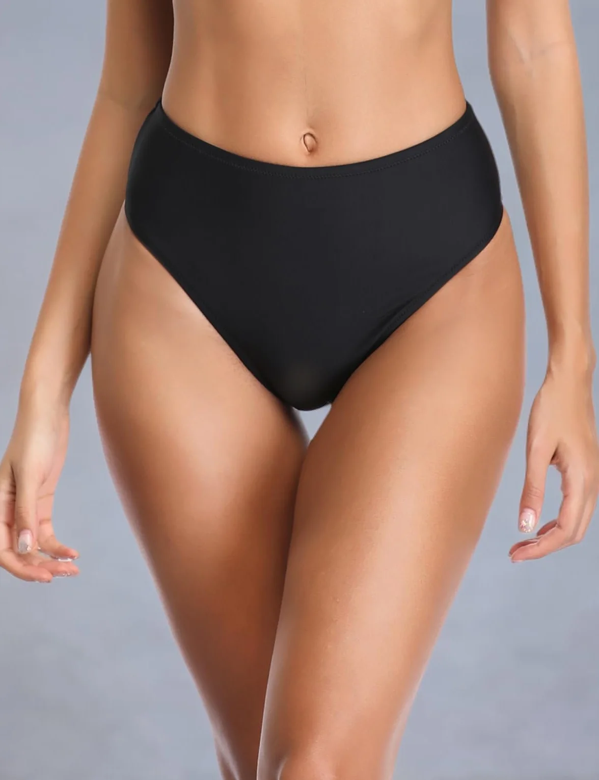 RELLECIGA Damski dół bikini z wysokim stanem, Czarny, S