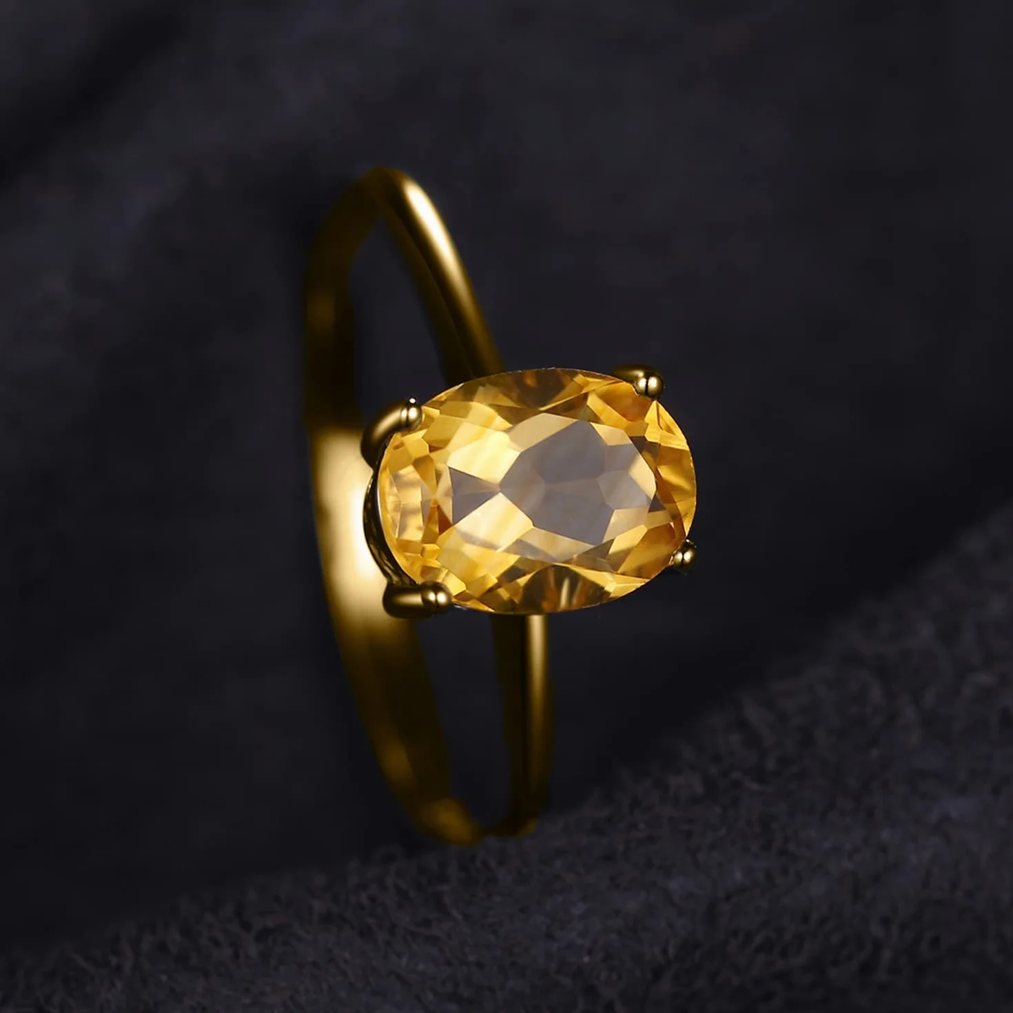 JewelryPalace Klasa naturalny kamień szlachetny granat perydot ametyst cytryn niebieski topaz kamień urodzinowy soliter pierścionki zaręczynowe dla kobiet, rocznica 14-karatowe pozłacane srebro