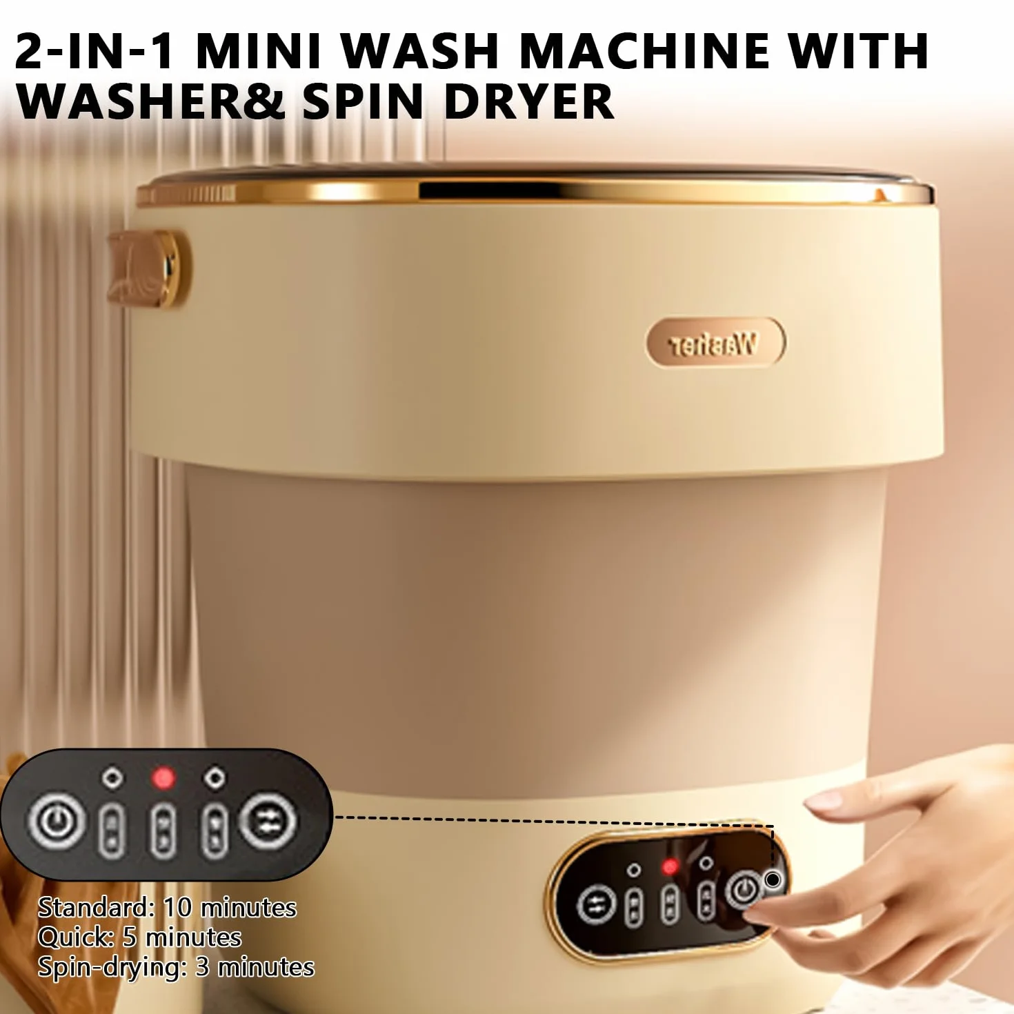 Pralka mini 15 l 2,5 kg składana przenośna z wirówką