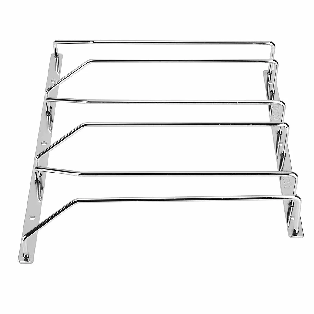 Chrome Wine Glass Rack Under Cabinet Hanging Stemware Holder 27cm 3 Rows