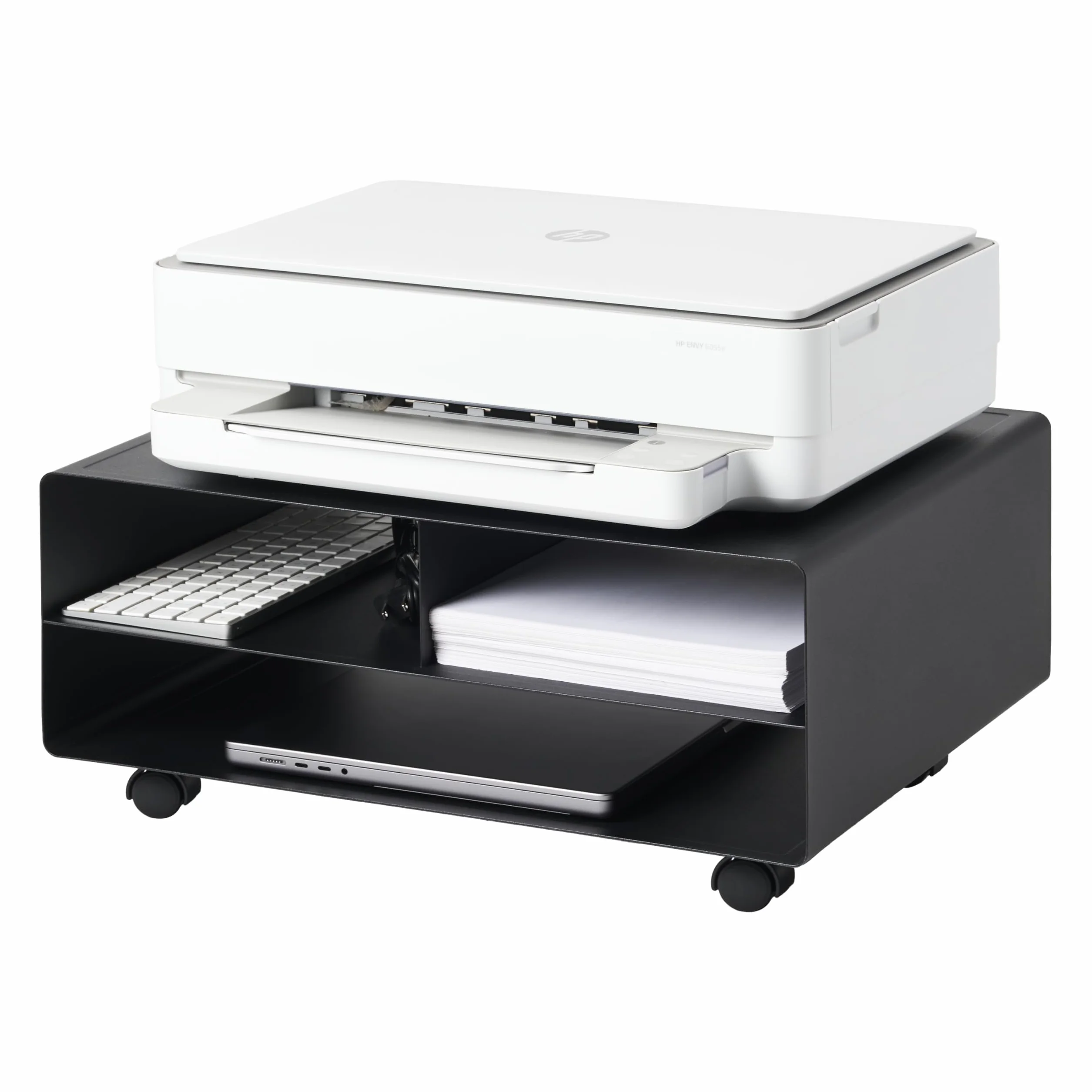 YAMAZAKI 4348-P Rolling Home Desktop Printer Stand-Computer Accessory Organizer | Stal | Biuro, Stop, Czarny
