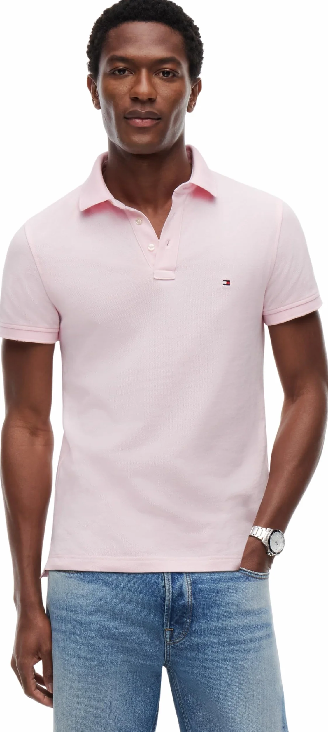 Tommy Hilfiger Męskie polo 1985 Slim MW0MW17771 S/S Polo, różowe, XL