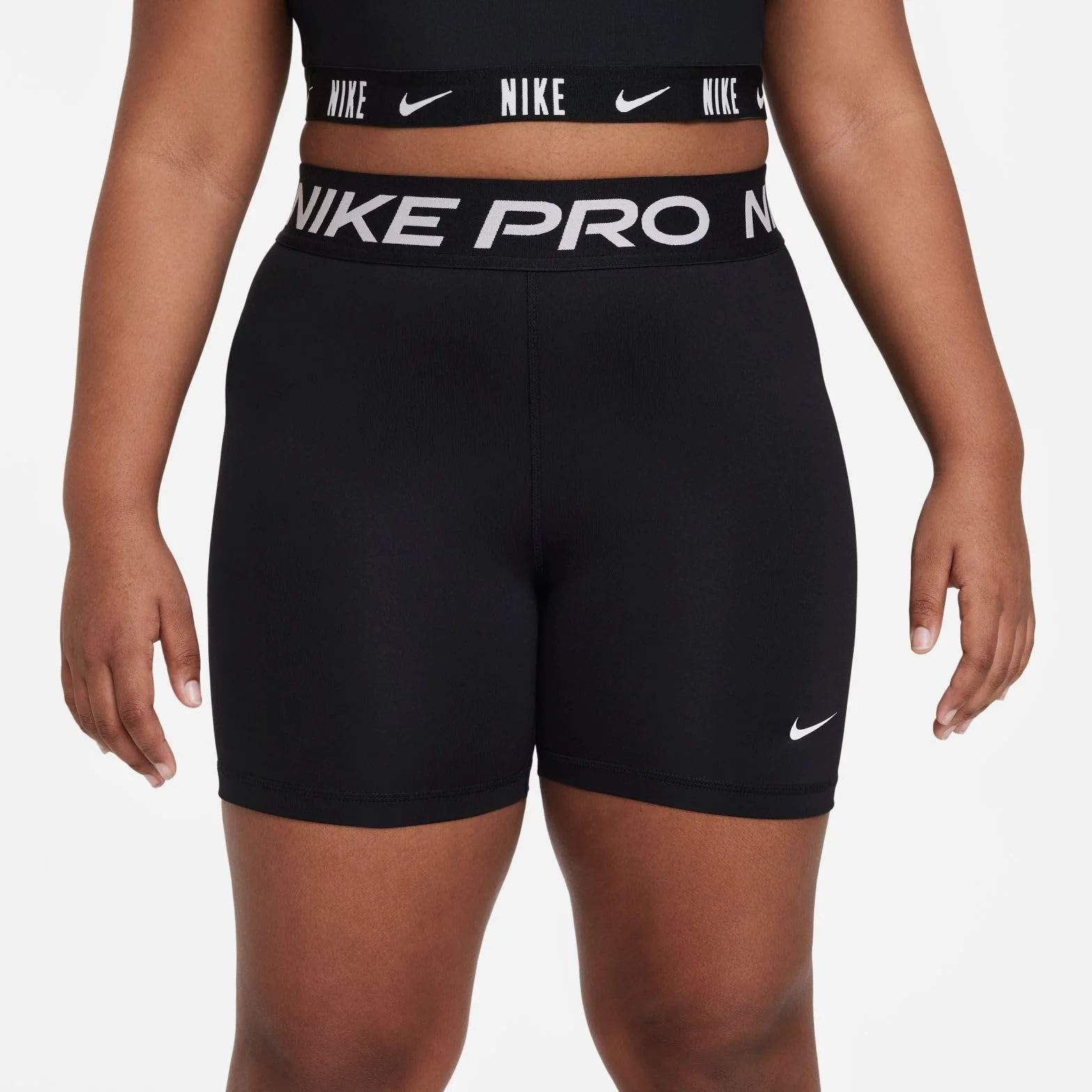 NIKE Nike Pro Big Kids (Mädchen) Dri-fit 12,7 Cm Shorts (Erweiterte Größe) - Spodenki (ok. 10 cm) dla starszych dzieci (dziewczynka) (rozmiar rozszerzony) Dziewczynki