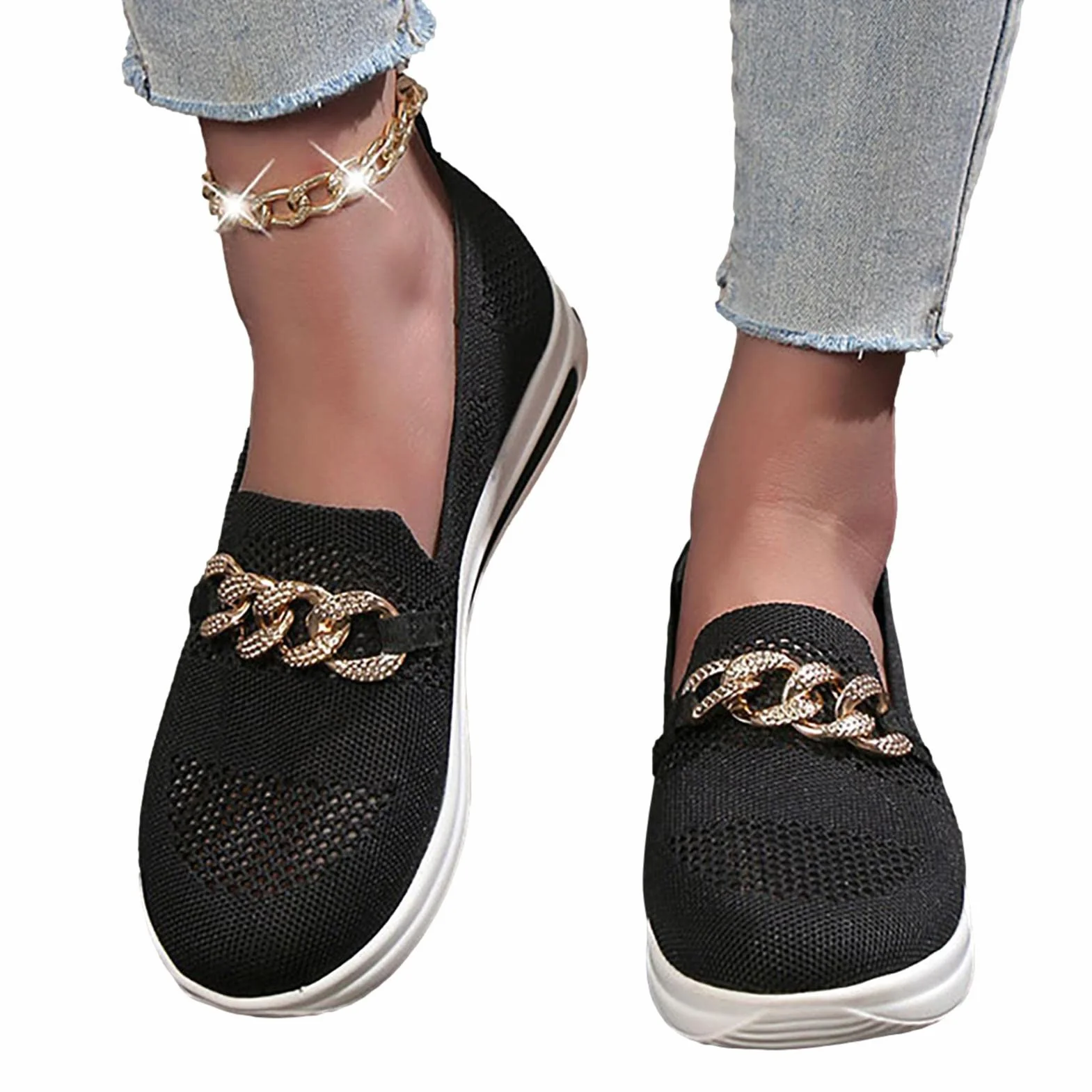 HEYCE Buty do chodzenia dla kobiet z podparciem łuku, z podparciem łuku dla kobiet, ortopedyczne, do ogrodnictwa, pracy, wędkowania, wypoczynku, zakupów, czarne