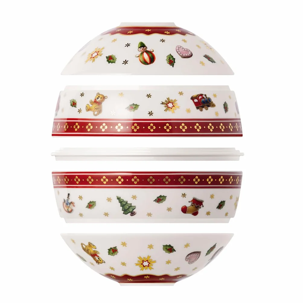 Villeroy & Boch – Toy's Delight La petite Boule, komplet naczyń porcelanowych, naczynia świąteczne, zestaw misek, można myć w zmywarce, można używać w kuchence mikrofalowej, wielokolorowy