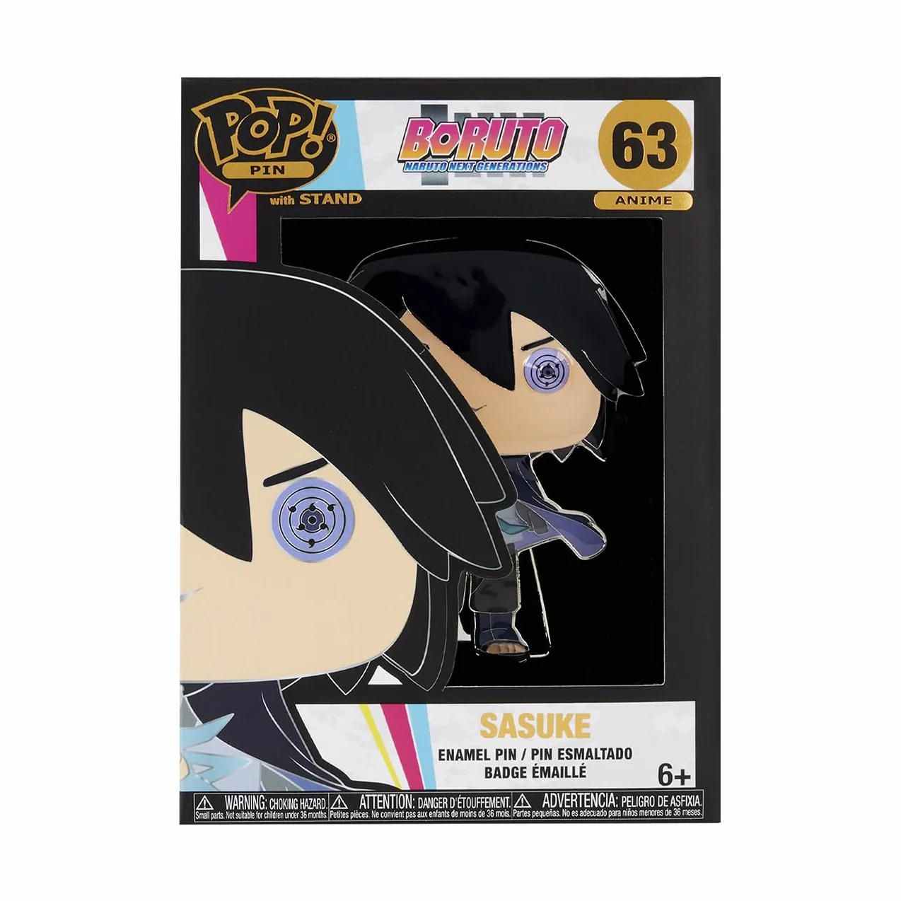 Funko Large POP! Enamel Pin - Boruto Next Generations: Sasuke Uchiha - Przypinki emaliowane Boruto: Naruto Next Generations - Śliczna kolekcjonerska broszka - do plecaków i torebek
