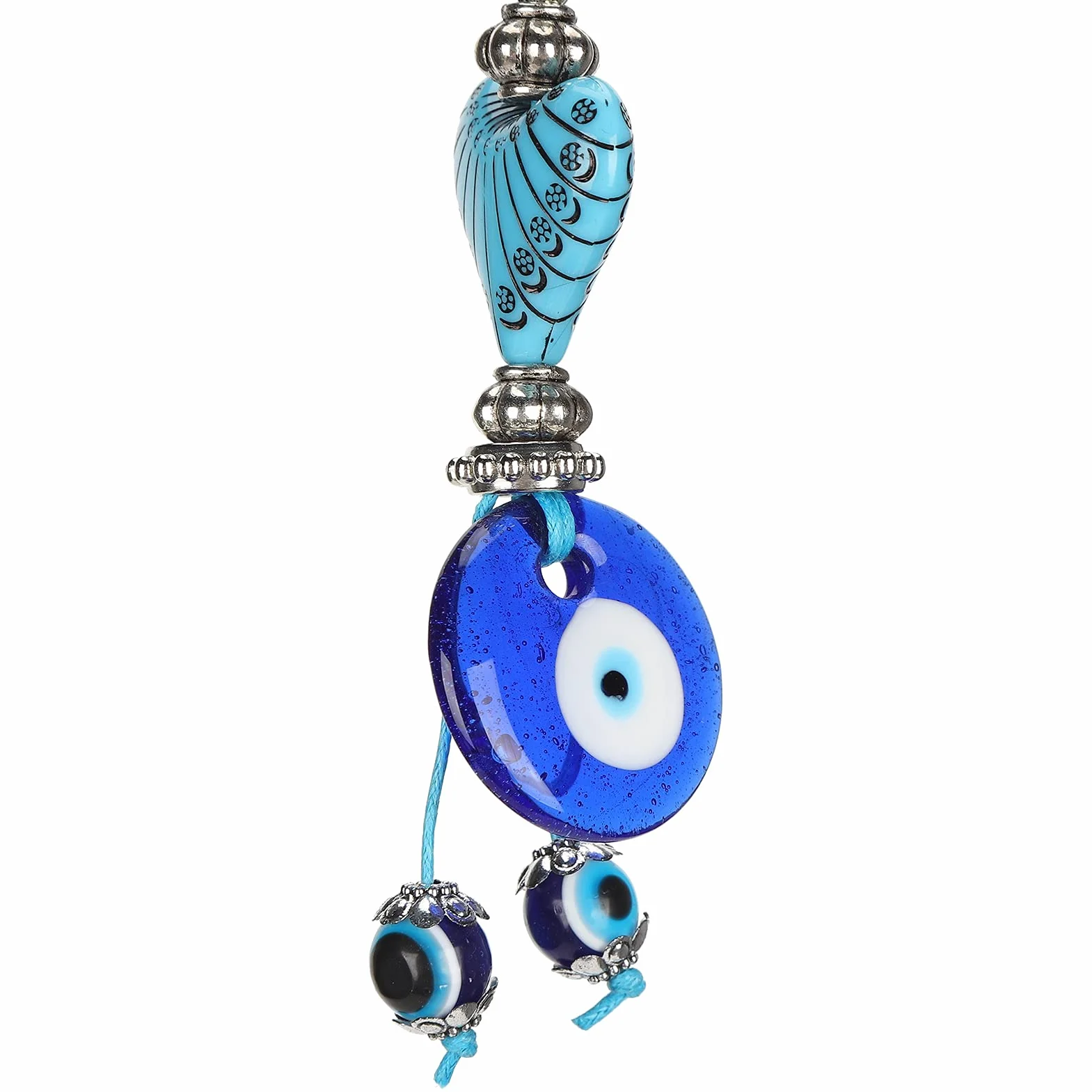 Fydun 2 szt. Evil Eyes brelok do kluczy Lucky Eye kółko na klucze niebieski turkusowy amulet koraliki w kształcie serca zawieszka kółko na klucze biżuteria