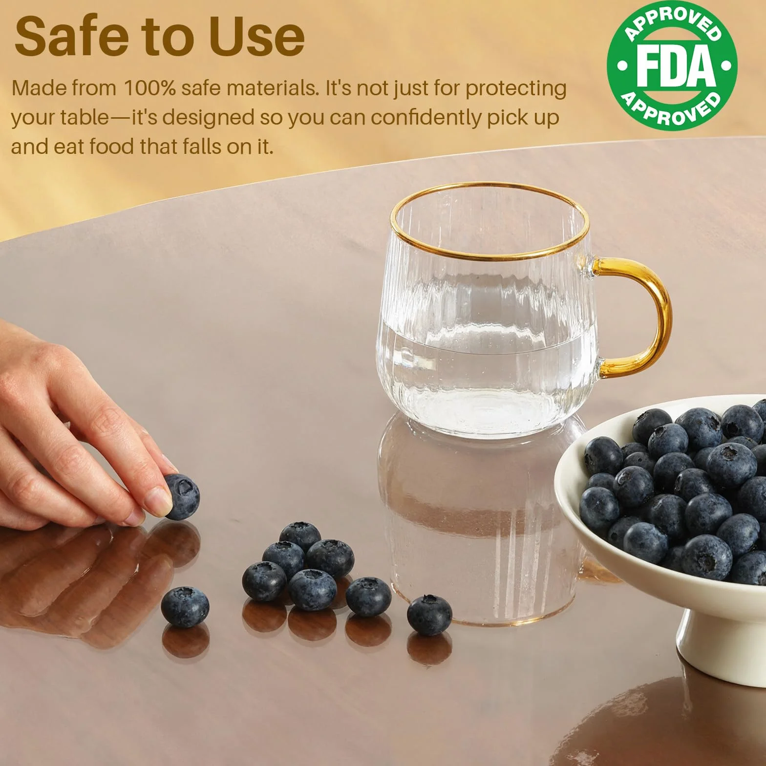 SHANNA Przezroczysty ochraniacz stołu 1,5 mm 40 x 60 cm wodoodporny prostokątny