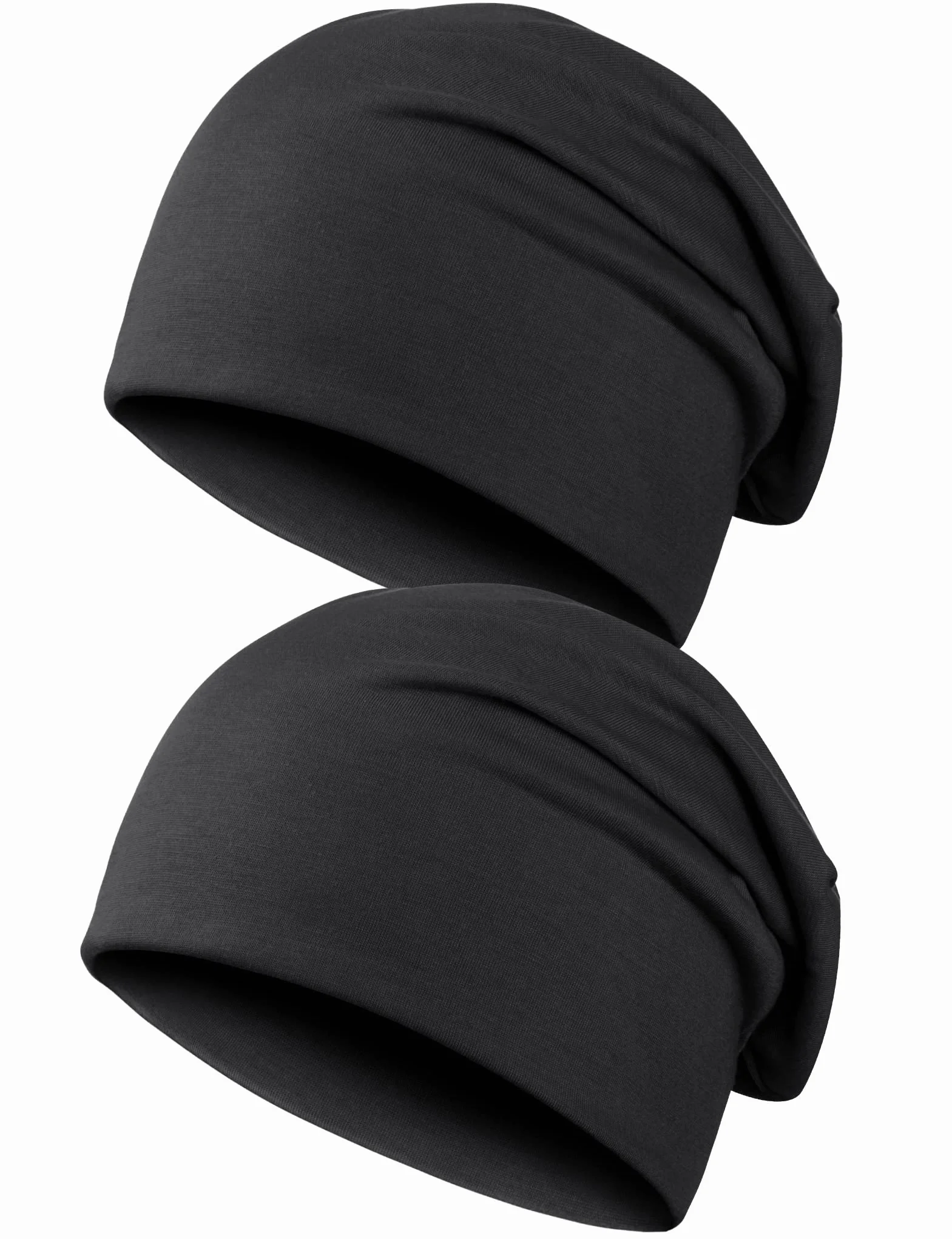 Kiiwah luźna czapka beanie, unisex, zimowa czapka typu Slouch Beanie, czapka z dżerseju dla mężczyzn i kobiet, 2 szt.