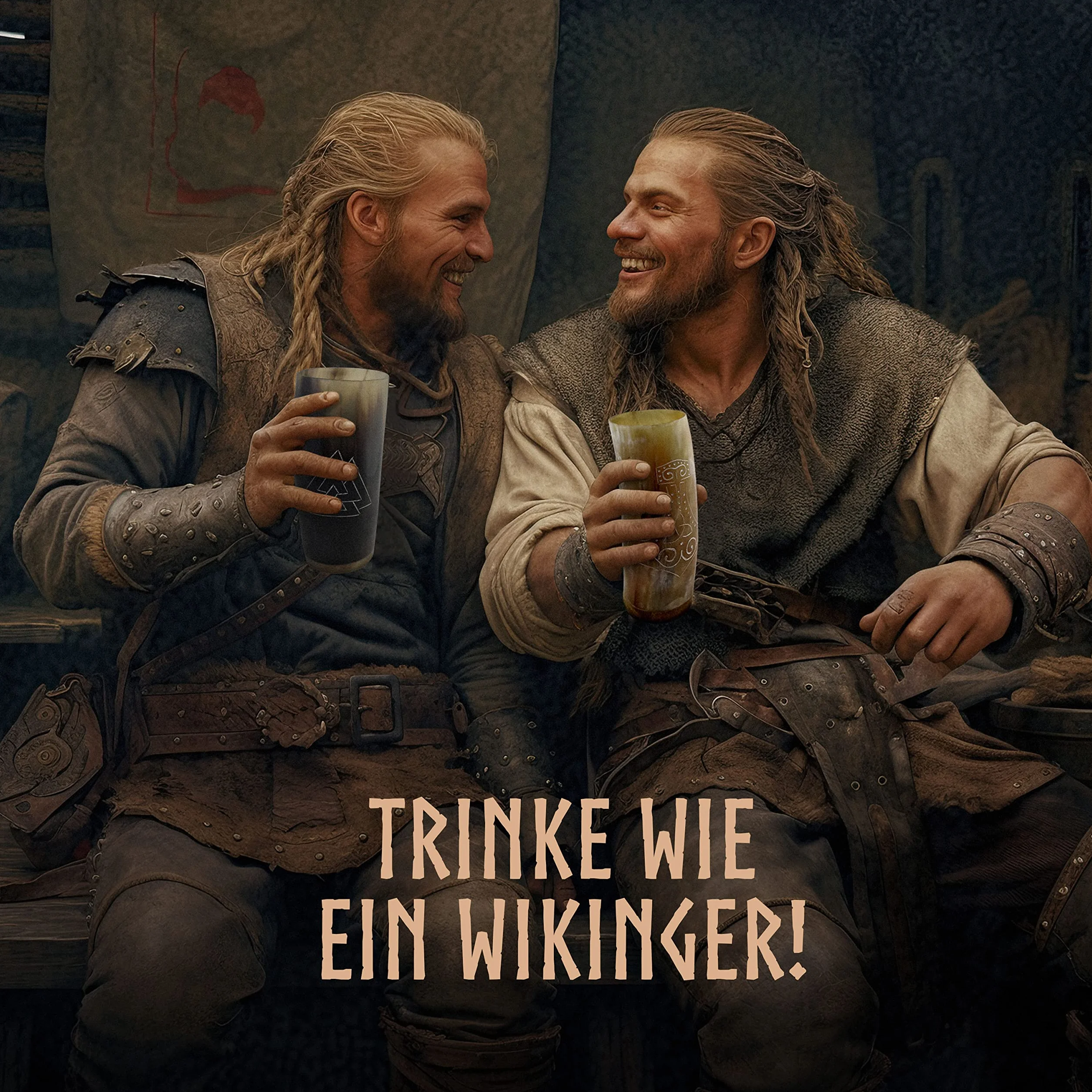 VIKING CRAFT Zestaw kubków wikingów z rogiem do picia 350 ml z otwieraczem
