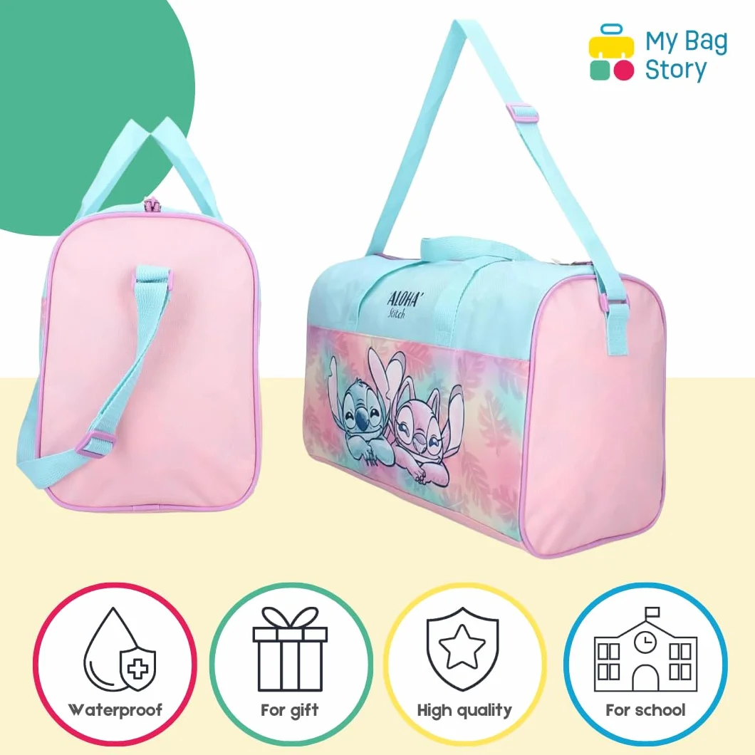 mybagstory - Torba sportowa dla dziewczynek - Stitch - Dzieci - Szkoła - Przedszkole - Rozmiar 40 cm - Regulowany pasek - Pomysł na prezent