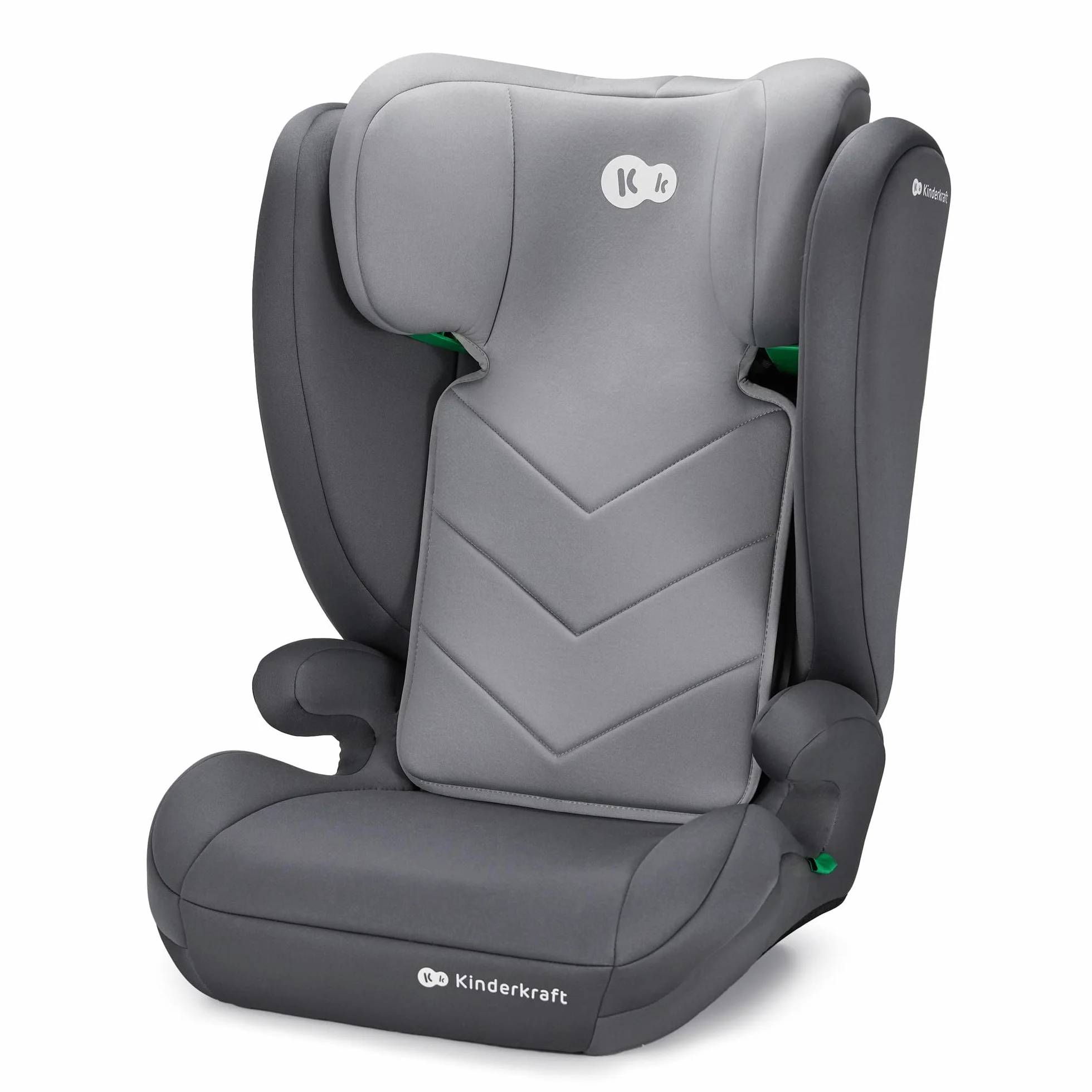 Kinderkraft I-SPARK Fotelik samochodowy i-Size dla dziecka Grupa 2/3 100-150 cm, od 3,5 do 12 lat, 15 do 36 kg, lekki (4,5 kg), 3-punktowy pas bezpieczeństwa, Szary