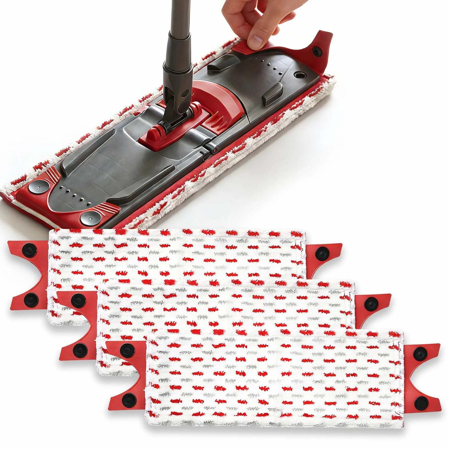 Zestaw wymiennych nakładek na mop 2 w 1 z mikrofibry 14 cm x 36 cm