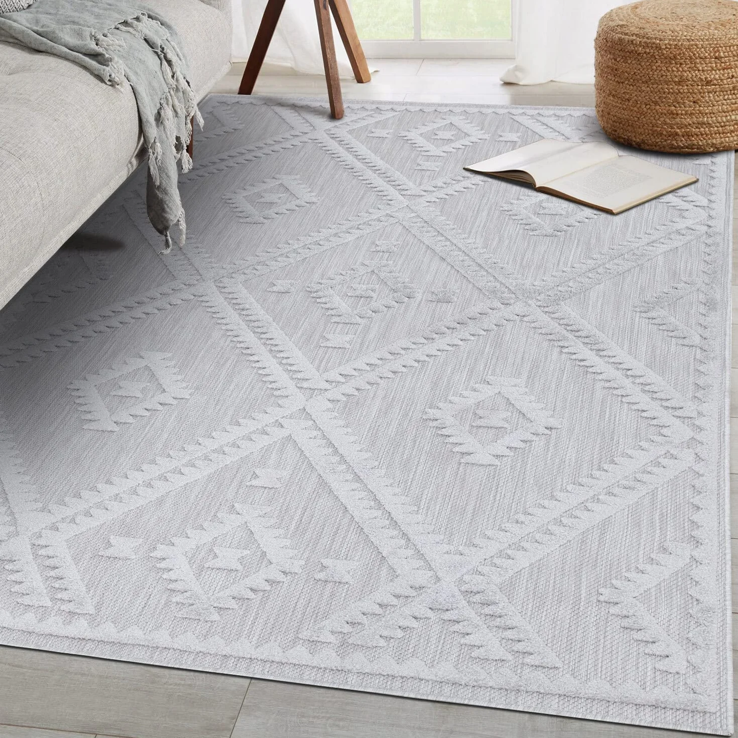 carpet city Dywan do wnętrz i na zewnątrz – 60 x 110 cm – do użytku wewnątrz i na zewnątrz – odporny na warunki atmosferyczne, na balkon, taras, do korytarza, kuchni – dywan do salonu – wysoka