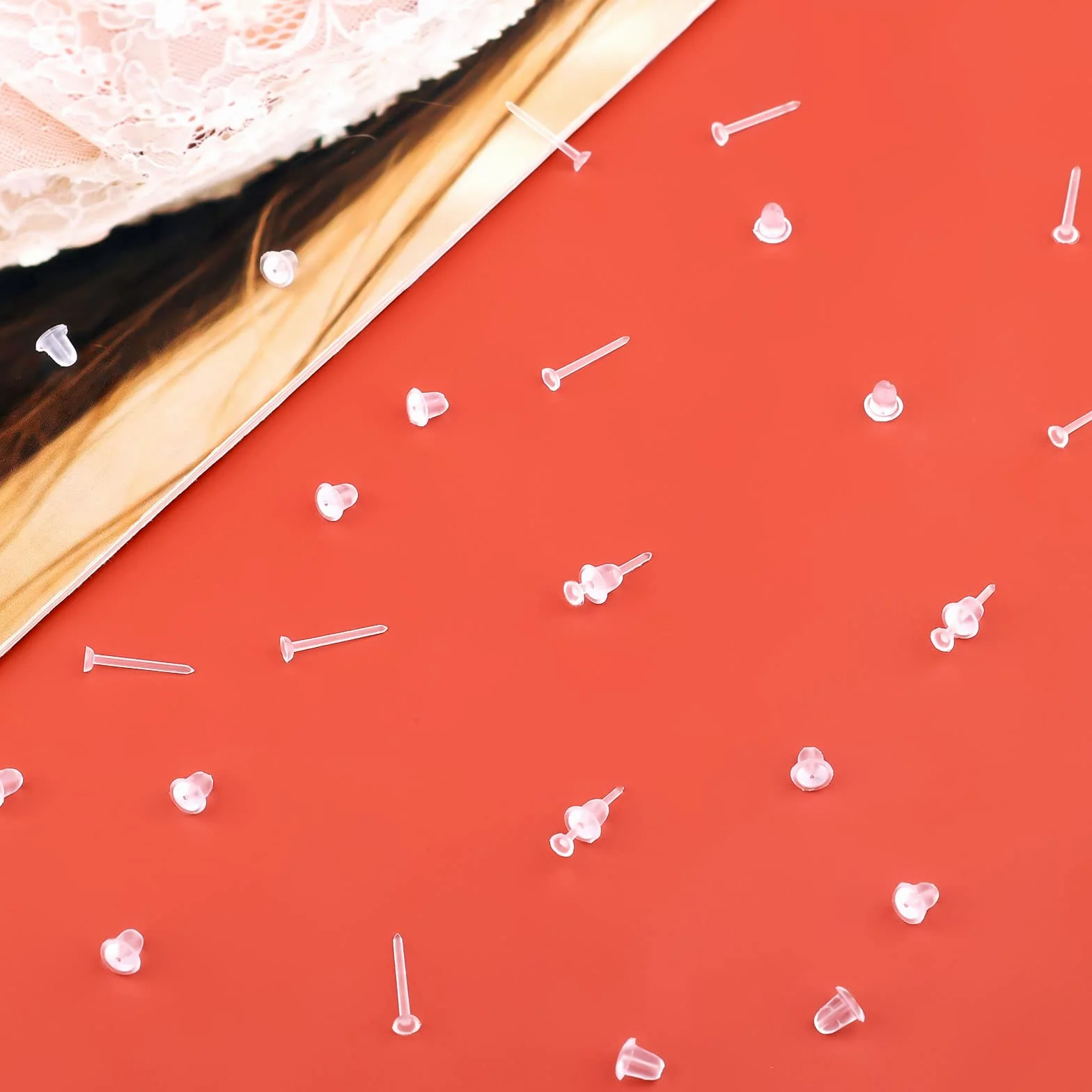SAVITA 100szt Przezroczyste Kolczyki, Plastikowe Przezroczyste Kolczyki Zamienniki Przezroczyste Szpilki do Uszu i Zatyczki do Kolczyków dla Mężczyzn Kobiet Materiały dla Majsterkowiczów, 3mm(50 Par)