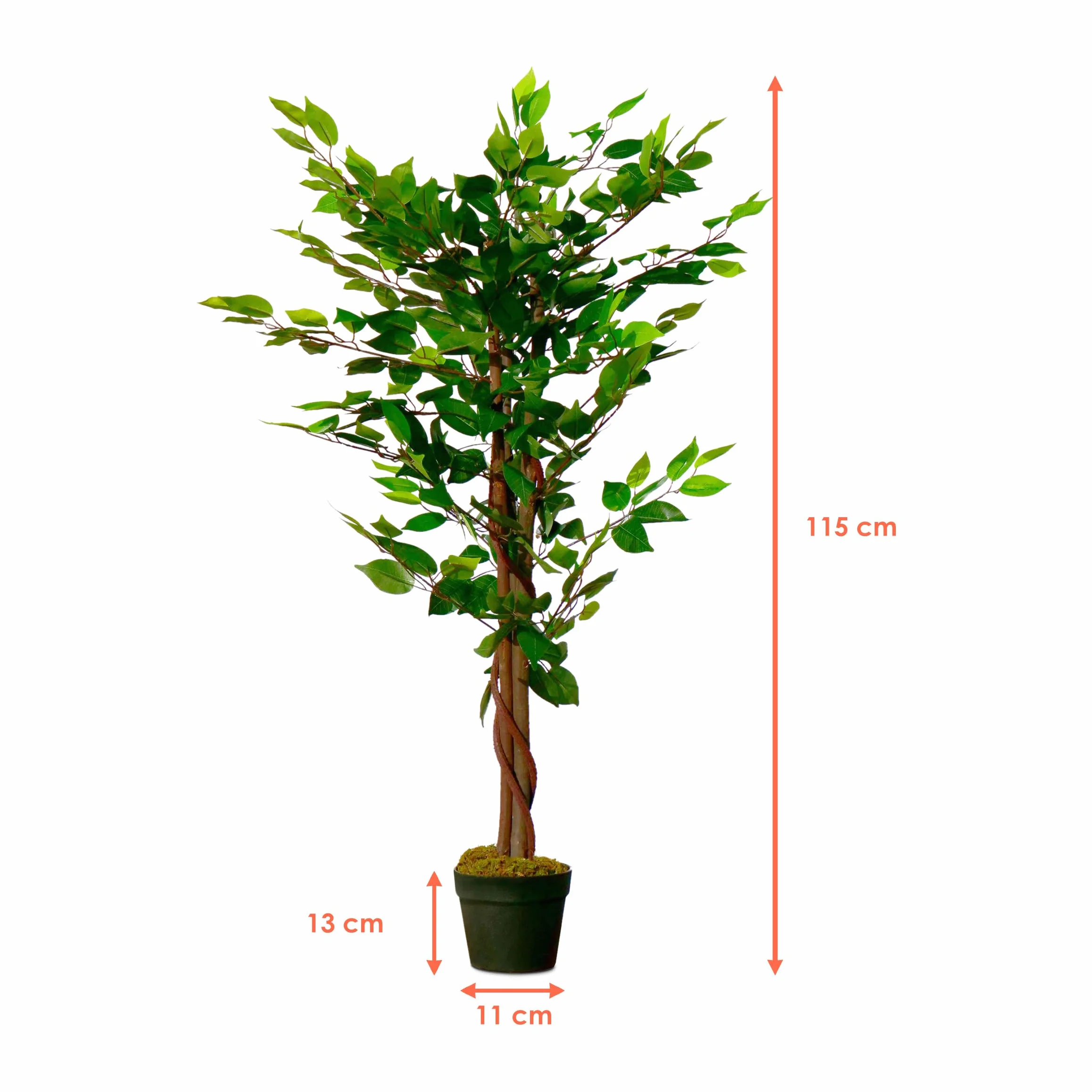 Spetebo sztuczna roślina Benjamini w doniczce 115 cm dekoracyjna roślina pokojowa