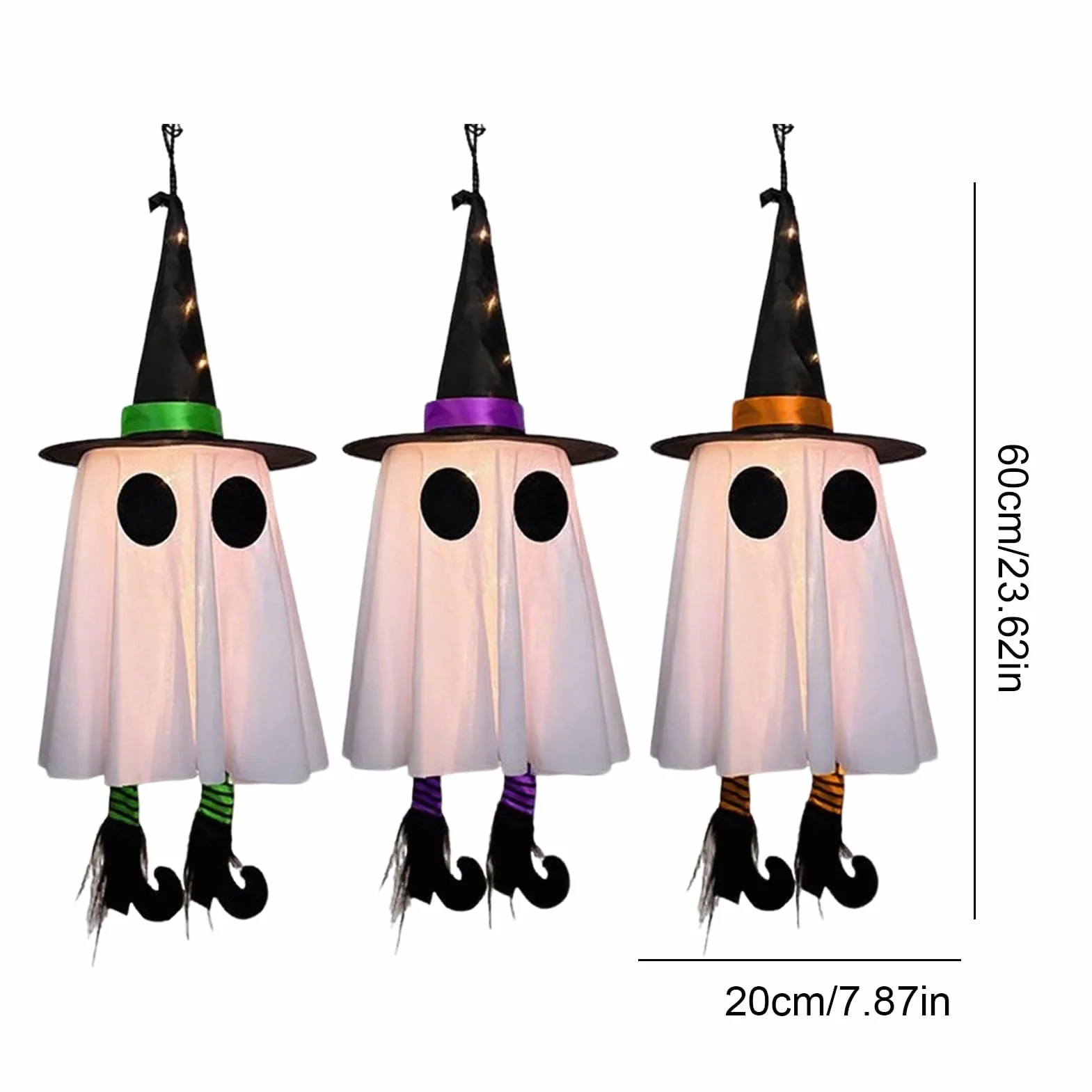 Halloween Decorations 3 Piece LED Haunted Figures Ghost Set Outdoor Garden