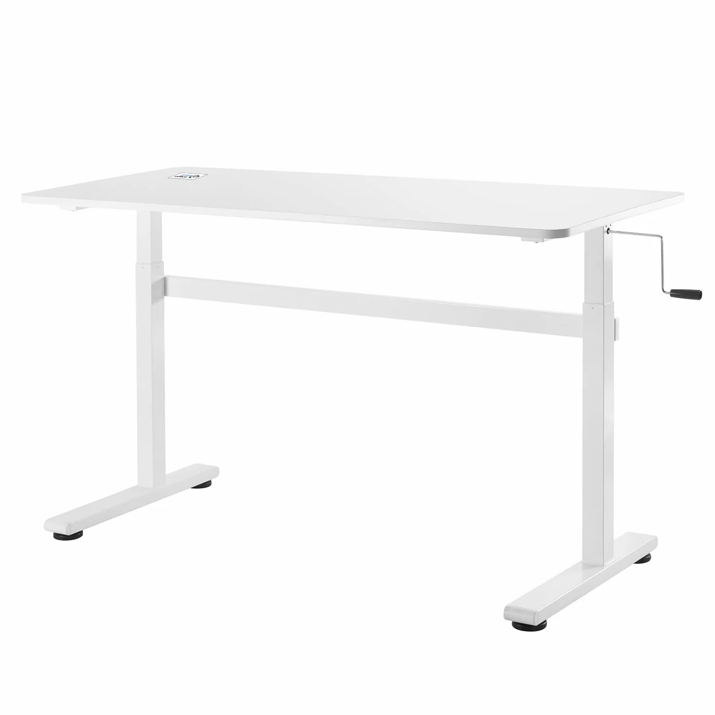 ER-401W Eleganckie Biurko z Regulacją Wysokości do 117 cm, Blat Stołu o Powierzchni 140x60 cm Koloru Białego, Ergonomiczny Stół z Obciążeniem do 40 kg, Regulowane Biurko na Monitor