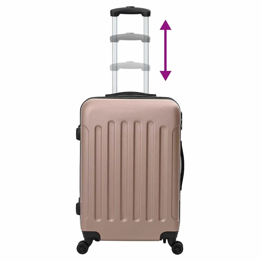 vidaXL Walizka 3 pcs Różowe złoto 50 x 31 x 78 cm Plastik ABS, Towarzysz podróży, wytrzymała, prostokątna walizka, bagaż, torba na lot, organizator na weekend