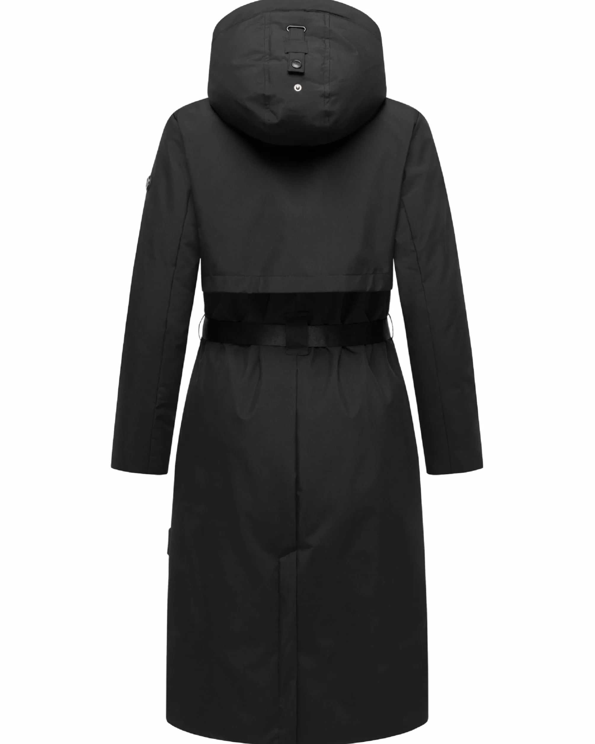 Navahoo Damski płaszcz zimowy, ciepła, wodoodporna parka z (zdejmowanym) kapturem i paskiem w talii, Waldbummler 14 XS-3XL