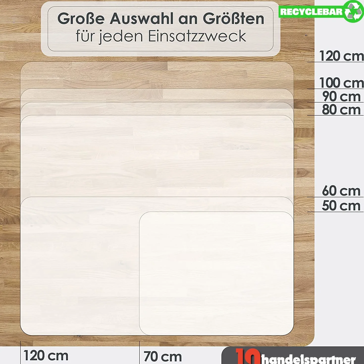 Mata ochronna na podłogę 120 x 80 cm Premium Eco PP mleczna
