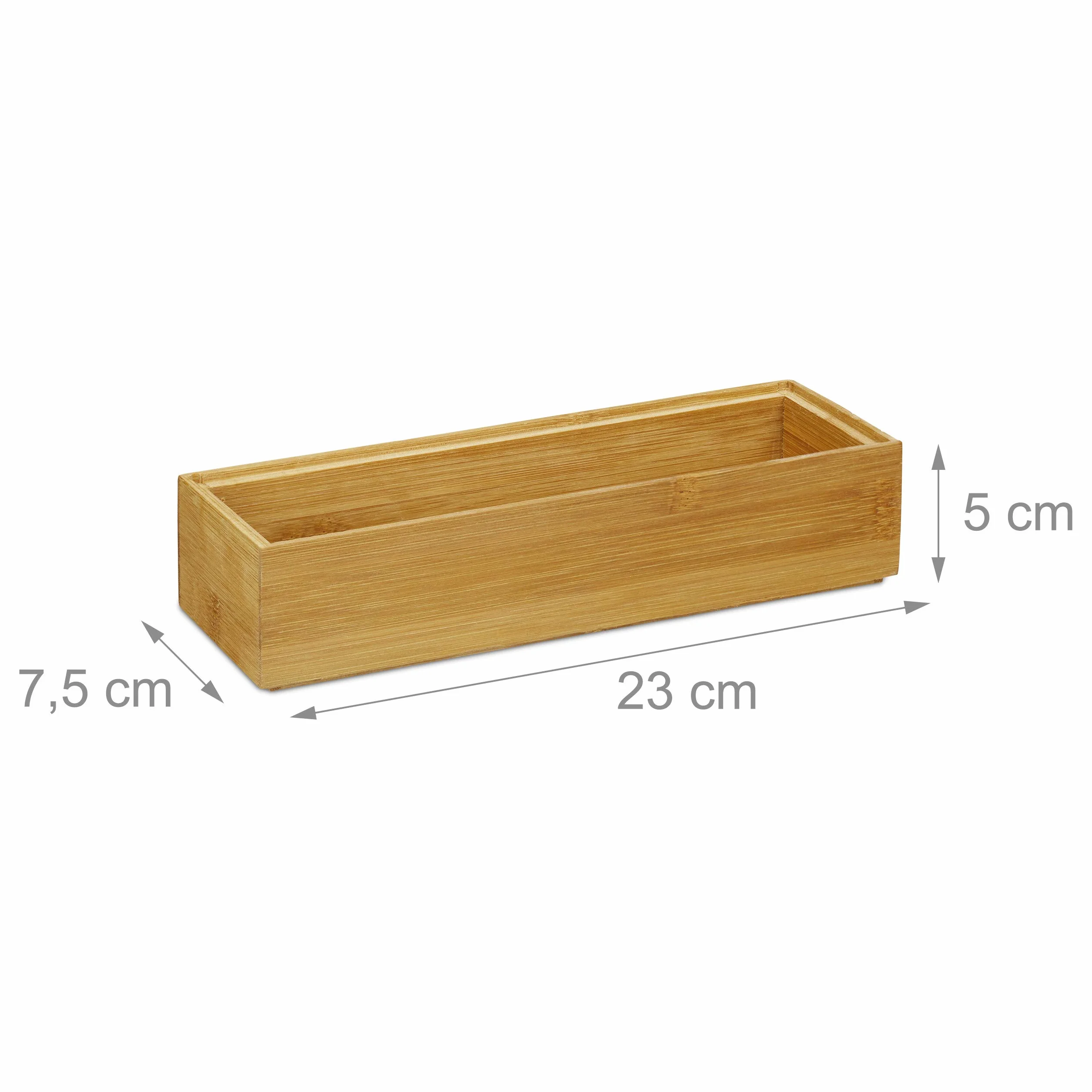 Relaxdays Pudełko do przechowywania z bambusa 5 x 23 x 7,5 cm naturalne