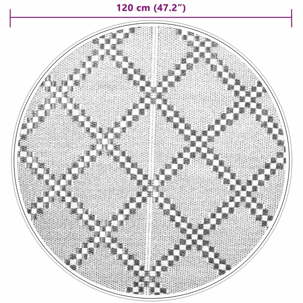 vidaXL Dywan na zewnątrz brązowy Ø120 cm PP na taras ogrodowy