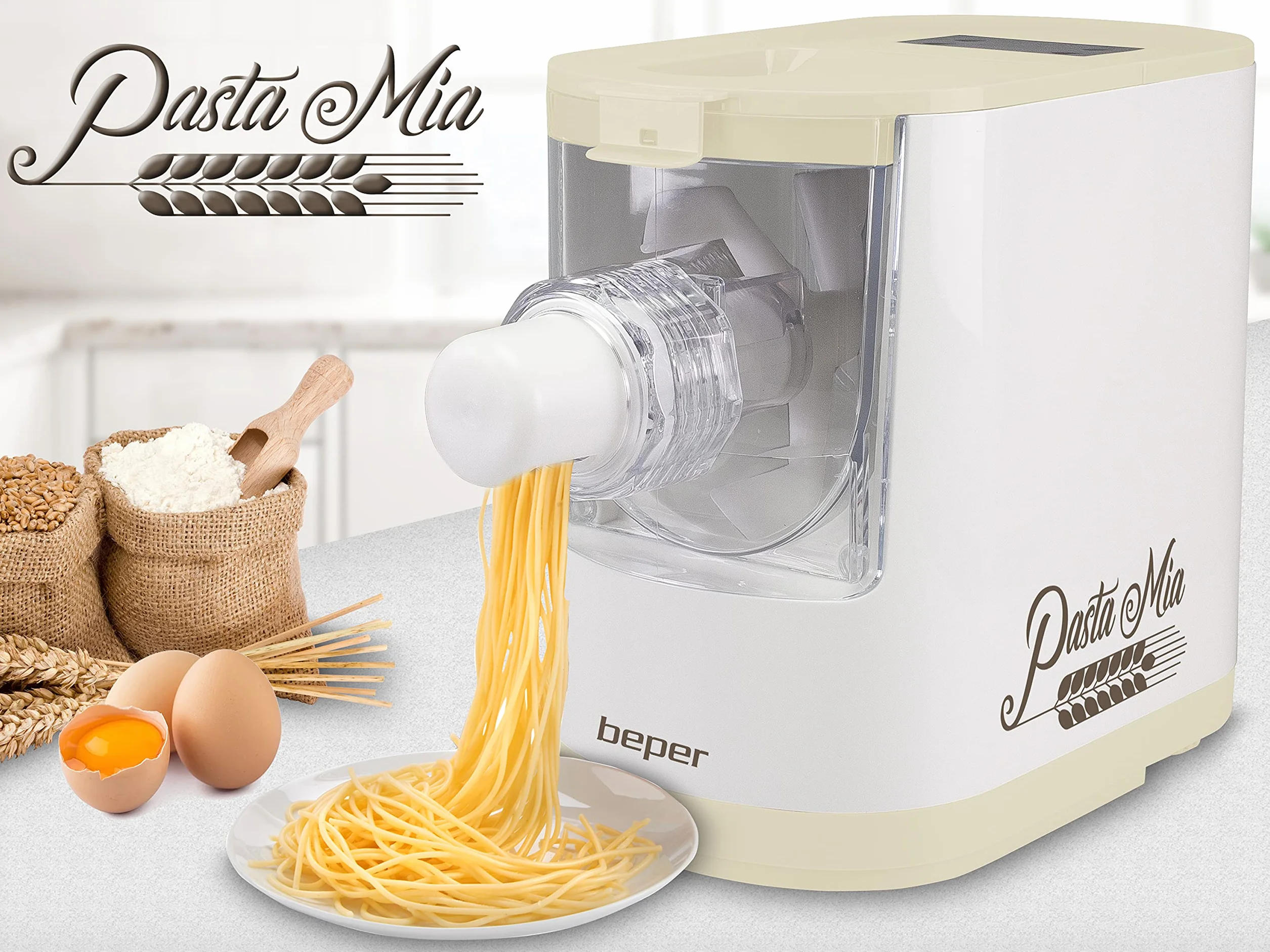 BEPER P102SBA500 automatyczna maszynka do makaronu 200 W ABS PC Pom biała kremowa