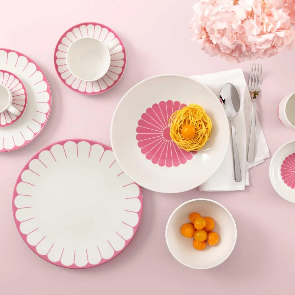 Villeroy & Boch - Fleur cassis filiżanka do kawy różowa, można myć w zmywarce i używać w mikrofalówce, filiżanka do herbaty, kubek do kawy, kwiatowy wzór, filiżanka do cappuccino, porcelana Premium