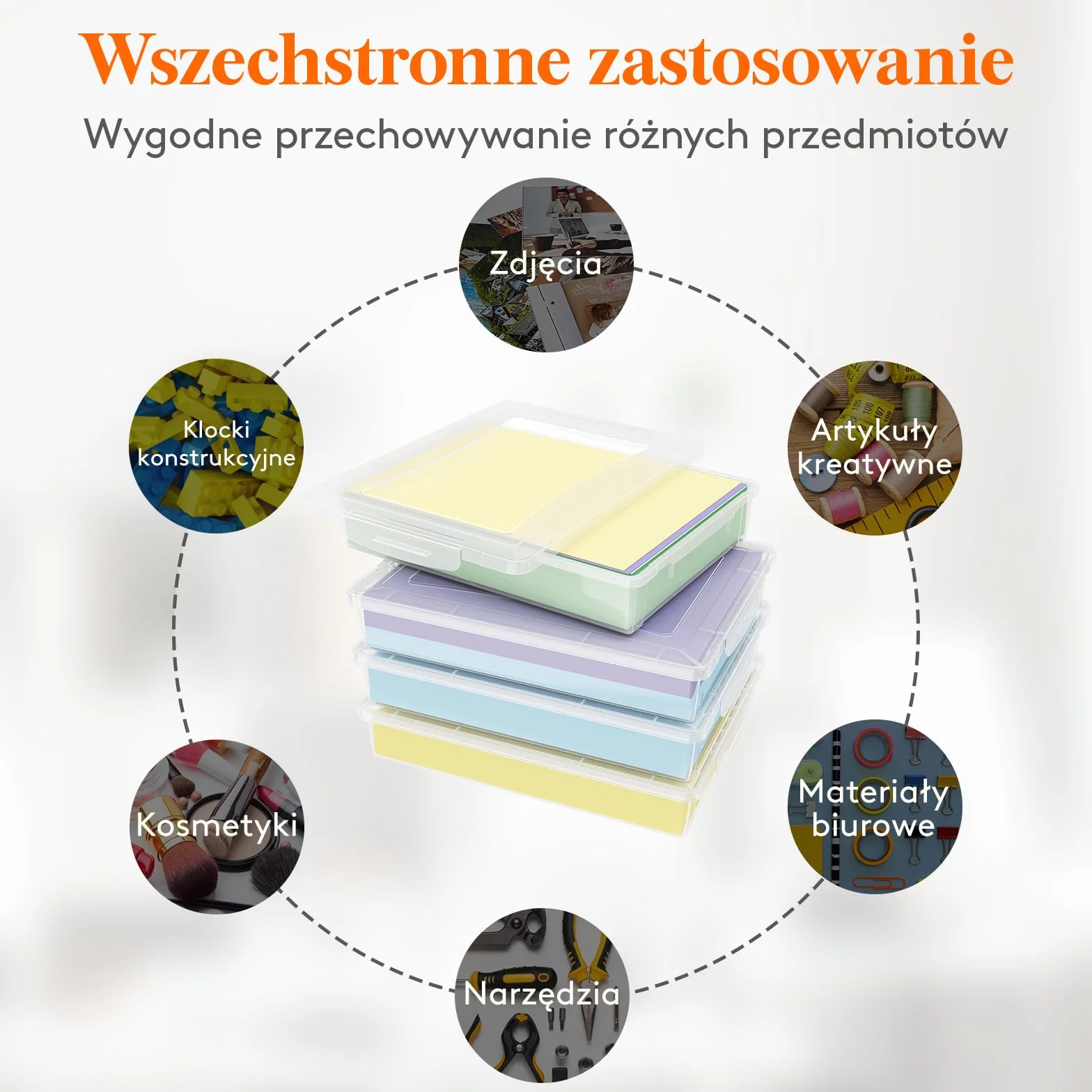 Lifewit 4 plastikowe wielofunkcyjne pudełka do przechowywania z zatrzaskowymi pokrywami, przechowywanie papieru A4, organizacja klasy, przechowywanie materiałów rzemieślniczych, dokumentów