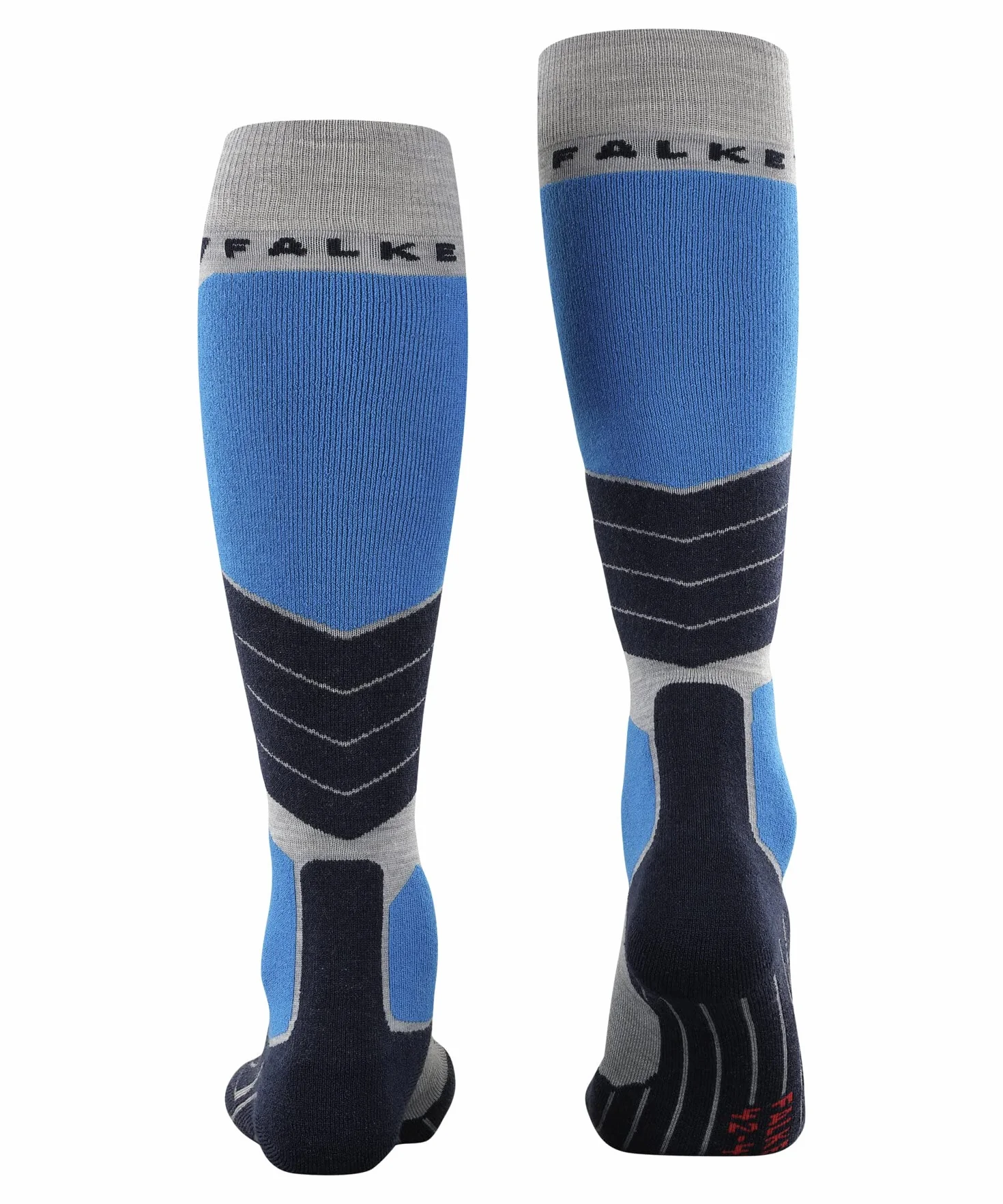 FALKE Mężczyźni Skarpety narciarskie SK2 Intermediate Wool M Kh Oddychający I Szybkoschnący ciepłe grube 1 Para, Szary Light Grey 3400, 39-41