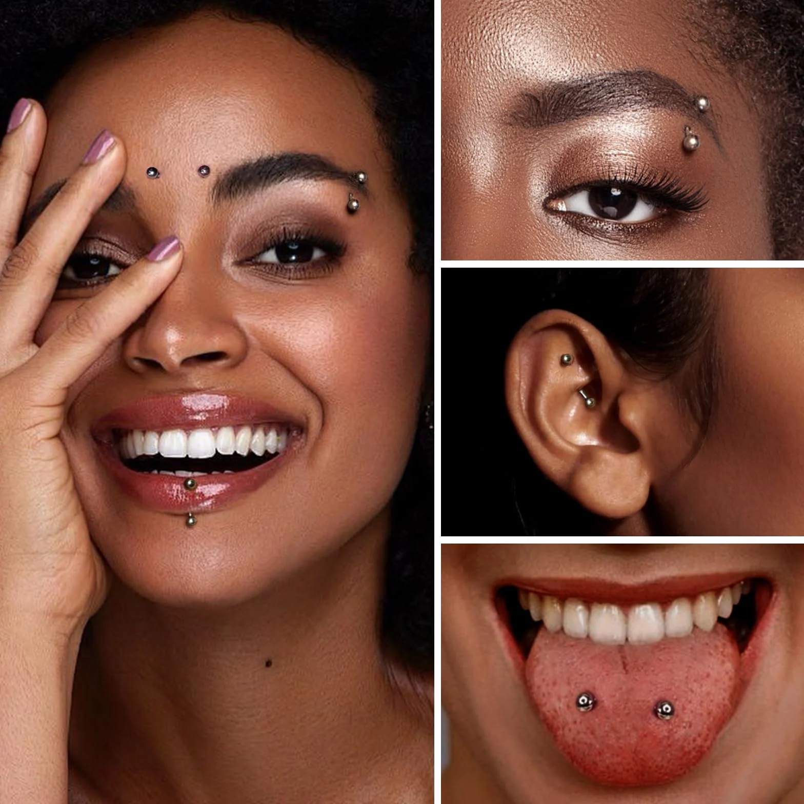 G23 Titan Rook piercing biżuteria banan brwi, barbell, helix, labret, piercing wargi, piercing do ust, do noszenia na co dzień, srebrny, złoty, kula, zakrzywiony sztanga, 6 mm, 8 mm, 10 mm