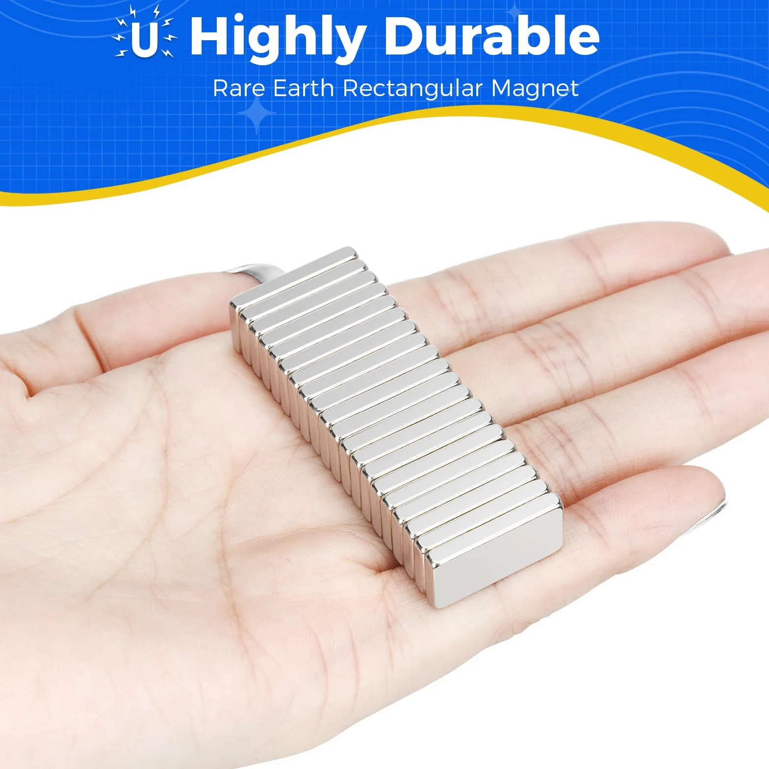 Magnesy neodymowe kwadratowe 20 x 10 x 3 mm 20 sztuk