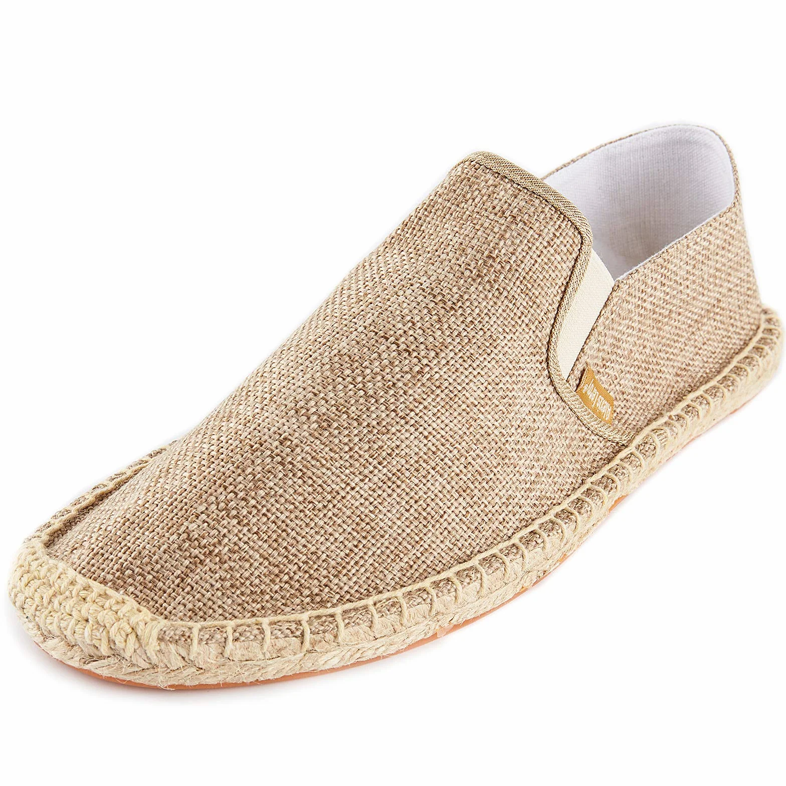 Alexis Leroy Jednolity kolor Slipper Espadryle Męski Flats Slip-On z płótna żaglowego Morela 44 EU