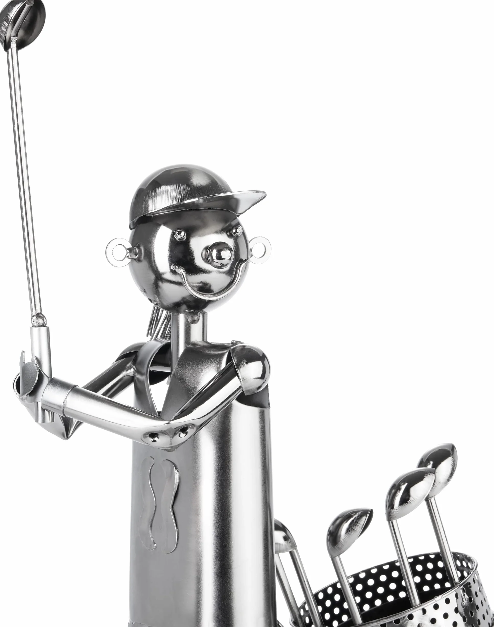 BRUBAKER metalowa rzeźba golfowa uchwyt na butelkę wina prezent dla fanów golfa