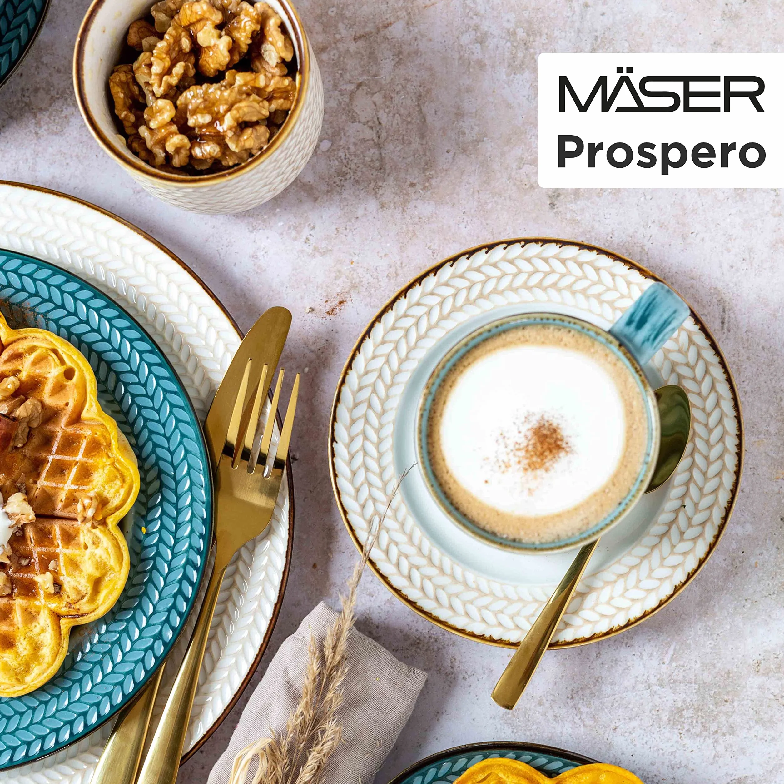 Prospero Premium serwis do kawy 12-częściowy porcelana niebieski