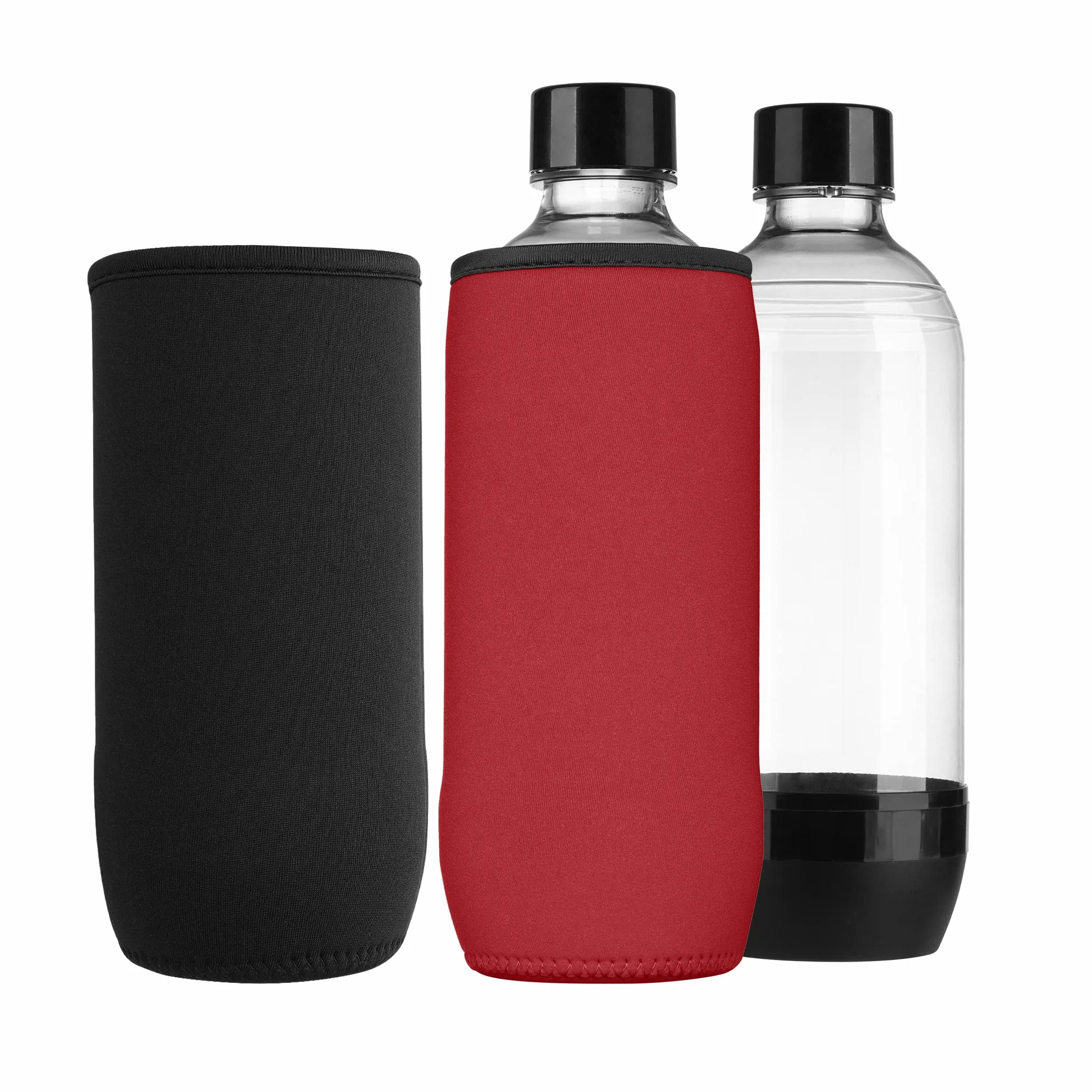 kwmobile etui ochronne neoprenowe do SodaStream czarno-czerwone 2 sztuki